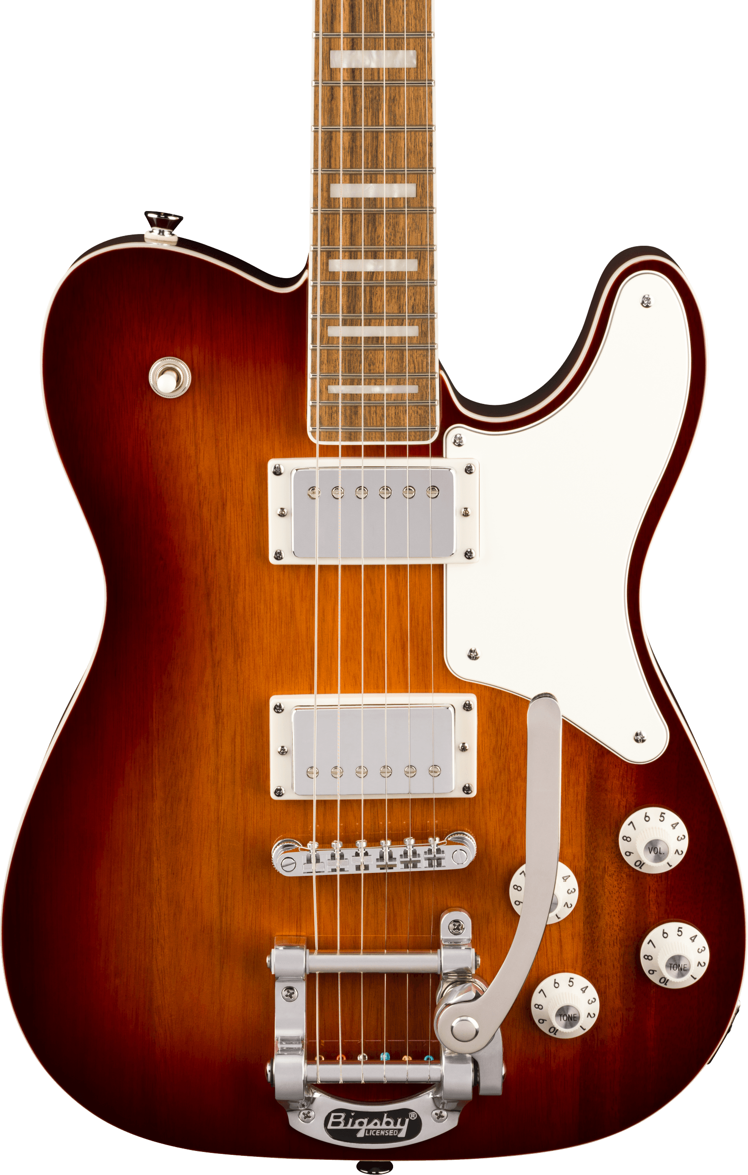 Squier Paranormal Troublemaker Telecaster Deluxe Bigsby Electric Guitar - Honey Sunburst