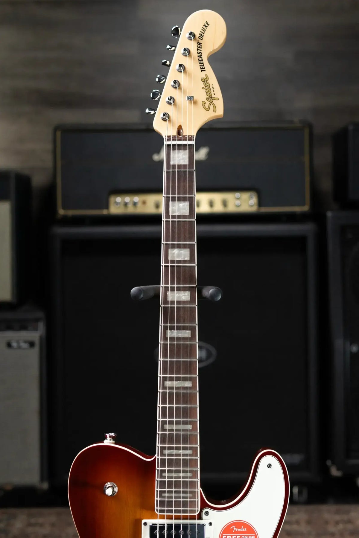 Squier Paranormal Troublemaker Telecaster Deluxe Bigsby Electric Guitar - Honey Sunburst