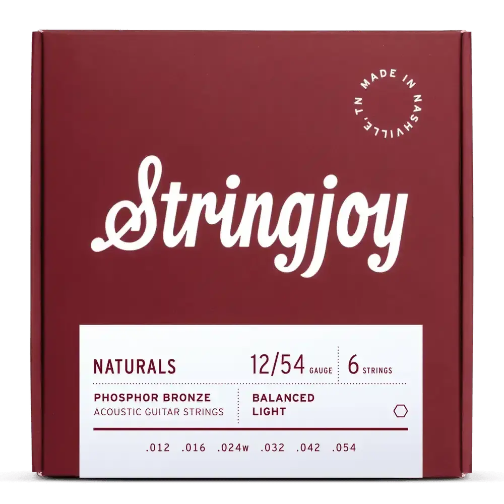 Stringjoy Naturals Light Gauge (12-54) Phosphor Bronze Acoustic Guitar Strings