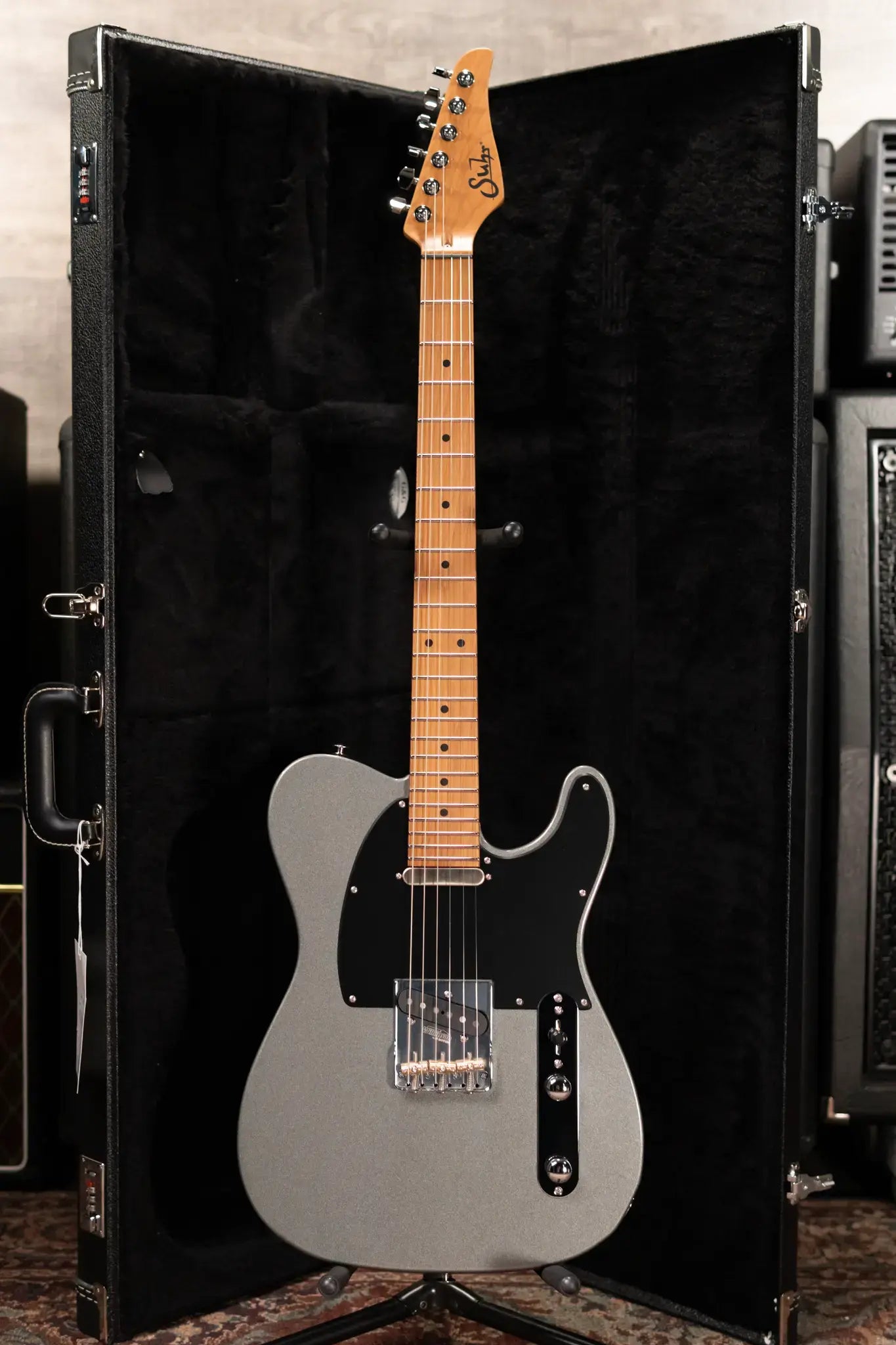 Suhr Andy Wood Signature Series Modern T Electric Guitars - AW Silver with Hardshell Case