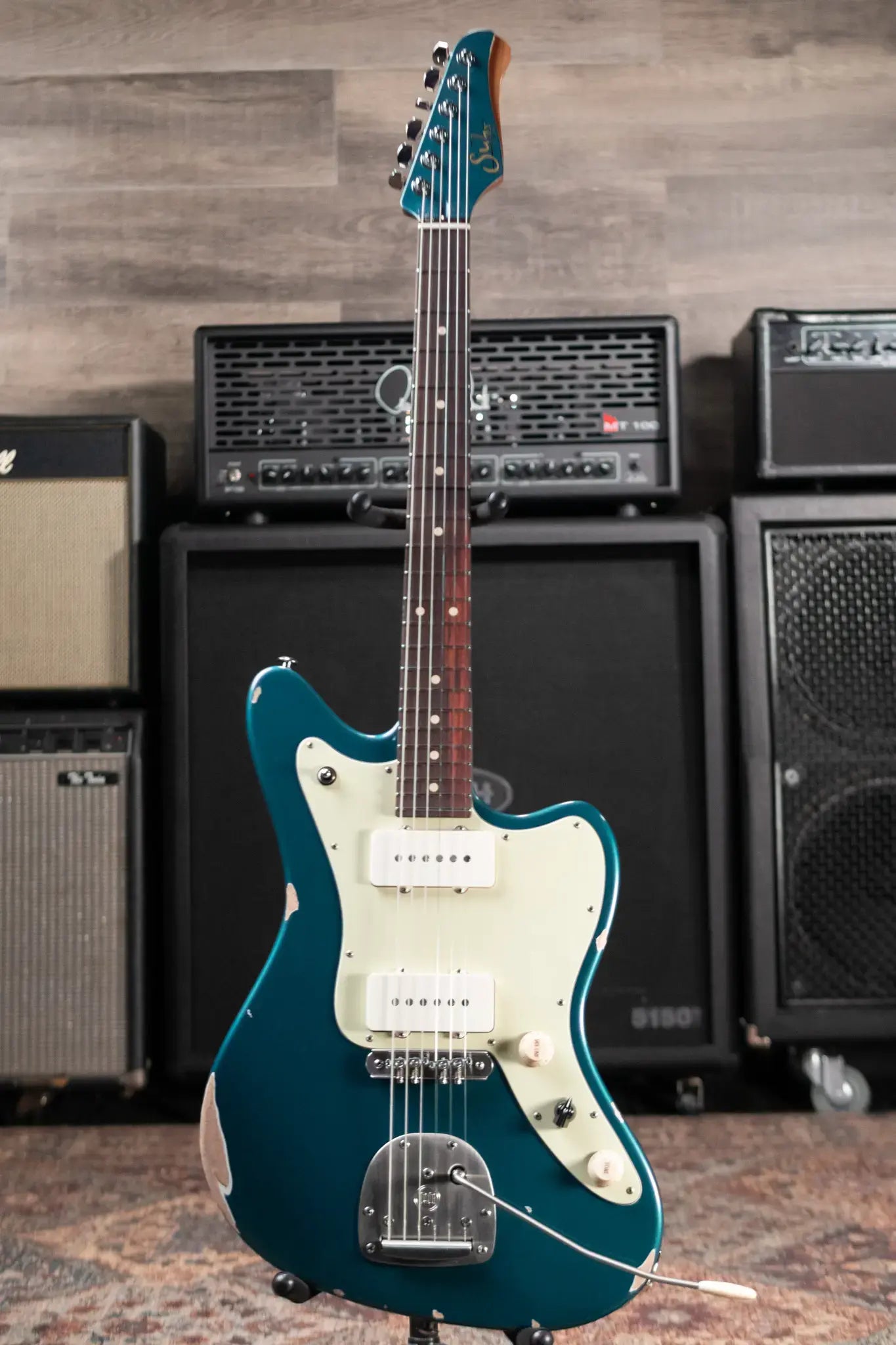 Suhr Classic JM Antique LE Electric Guitar - Ocean Turquoise Metallic with Gig Bag