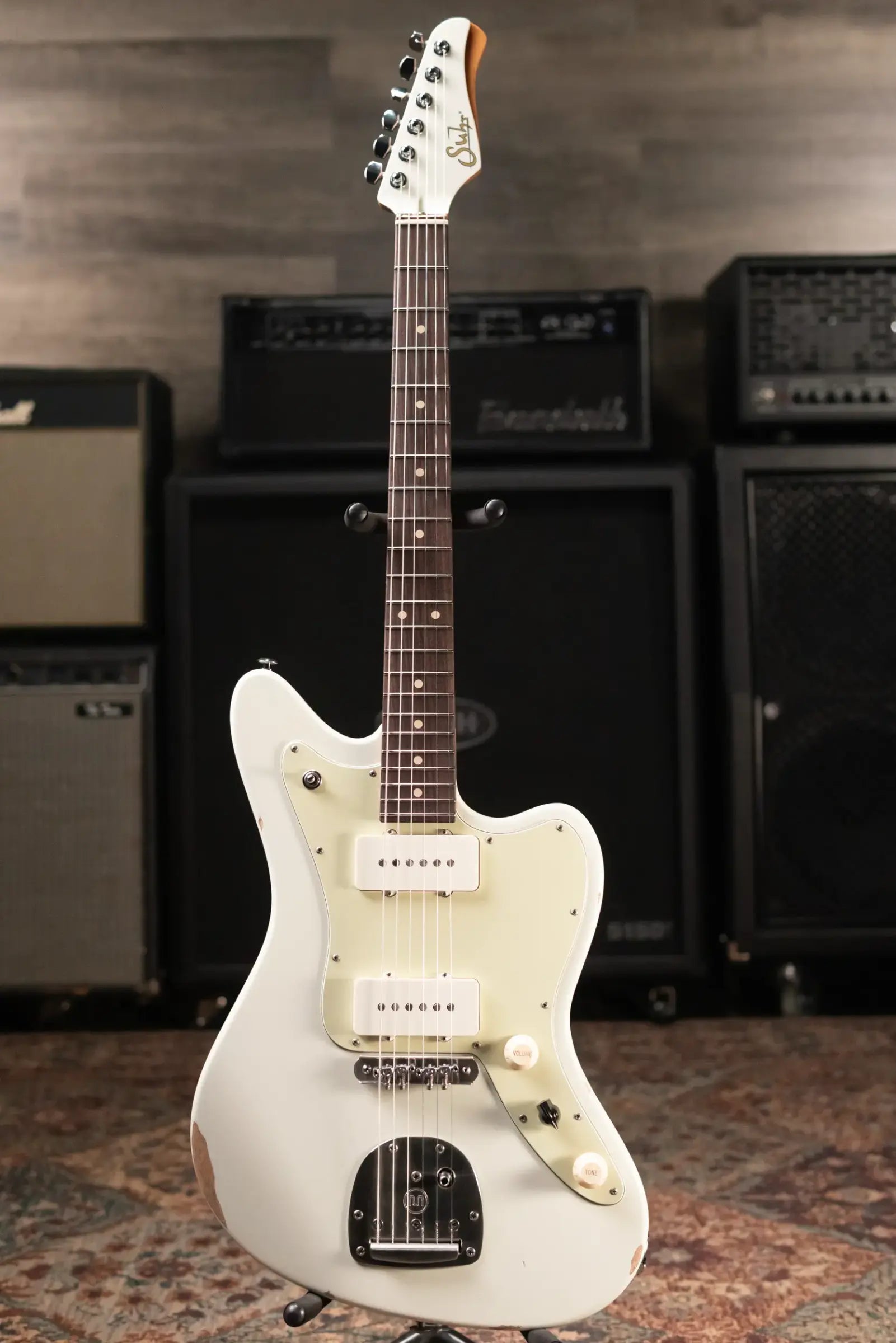 Suhr Classic JM Antique LE Electric Guitar - Olympic White with Gig Bag