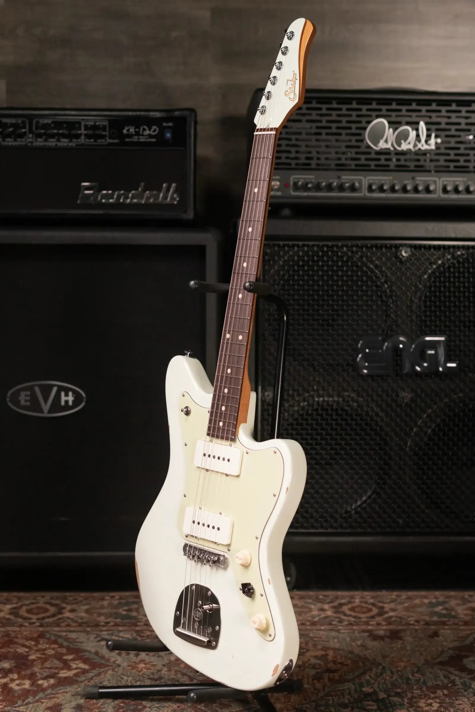 Suhr Classic JM Antique LE Electric Guitar - Olympic White with Gig Bag
