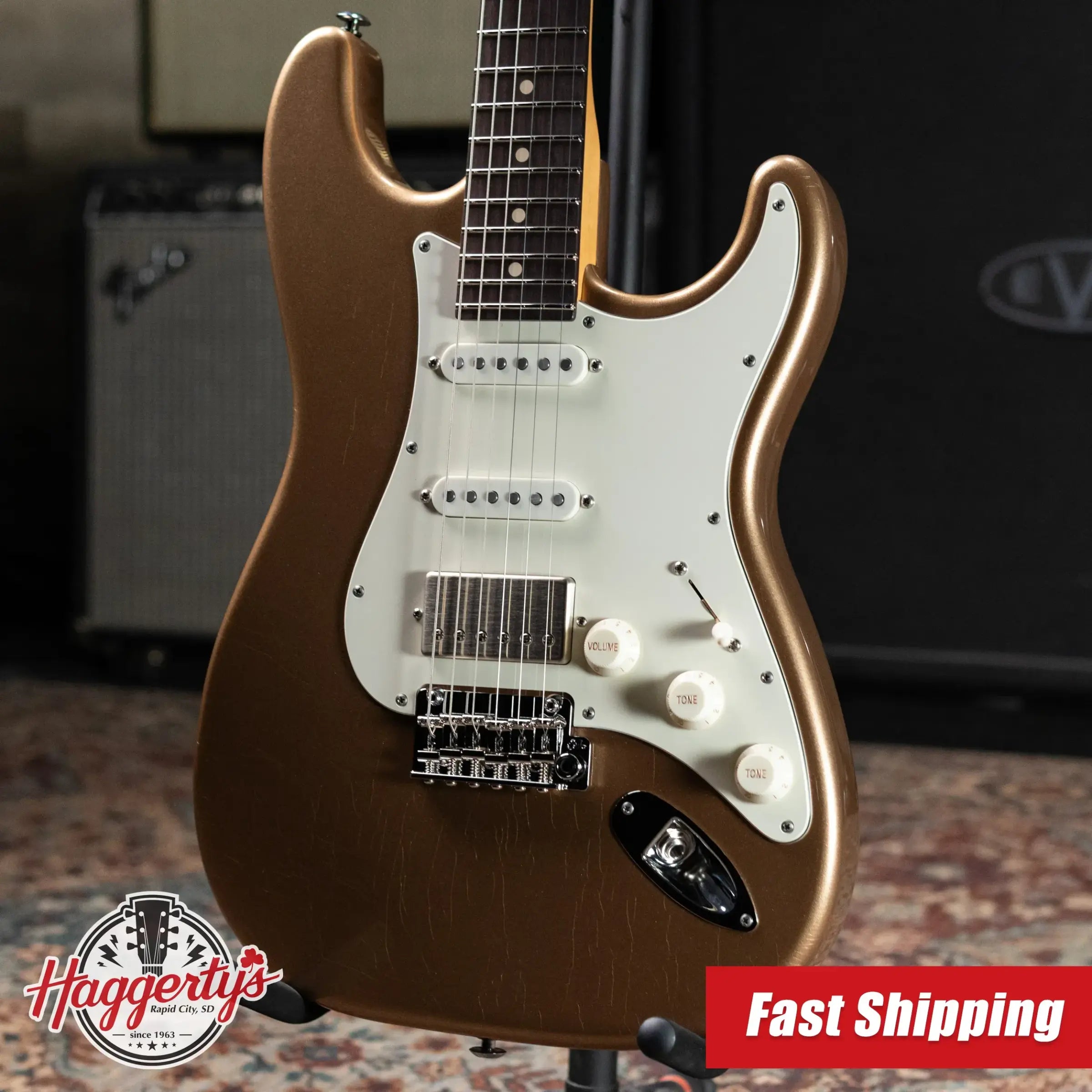 Suhr Custom Shop Classic S Antique Electric Guitar - Firemist Gold with Gig Bag