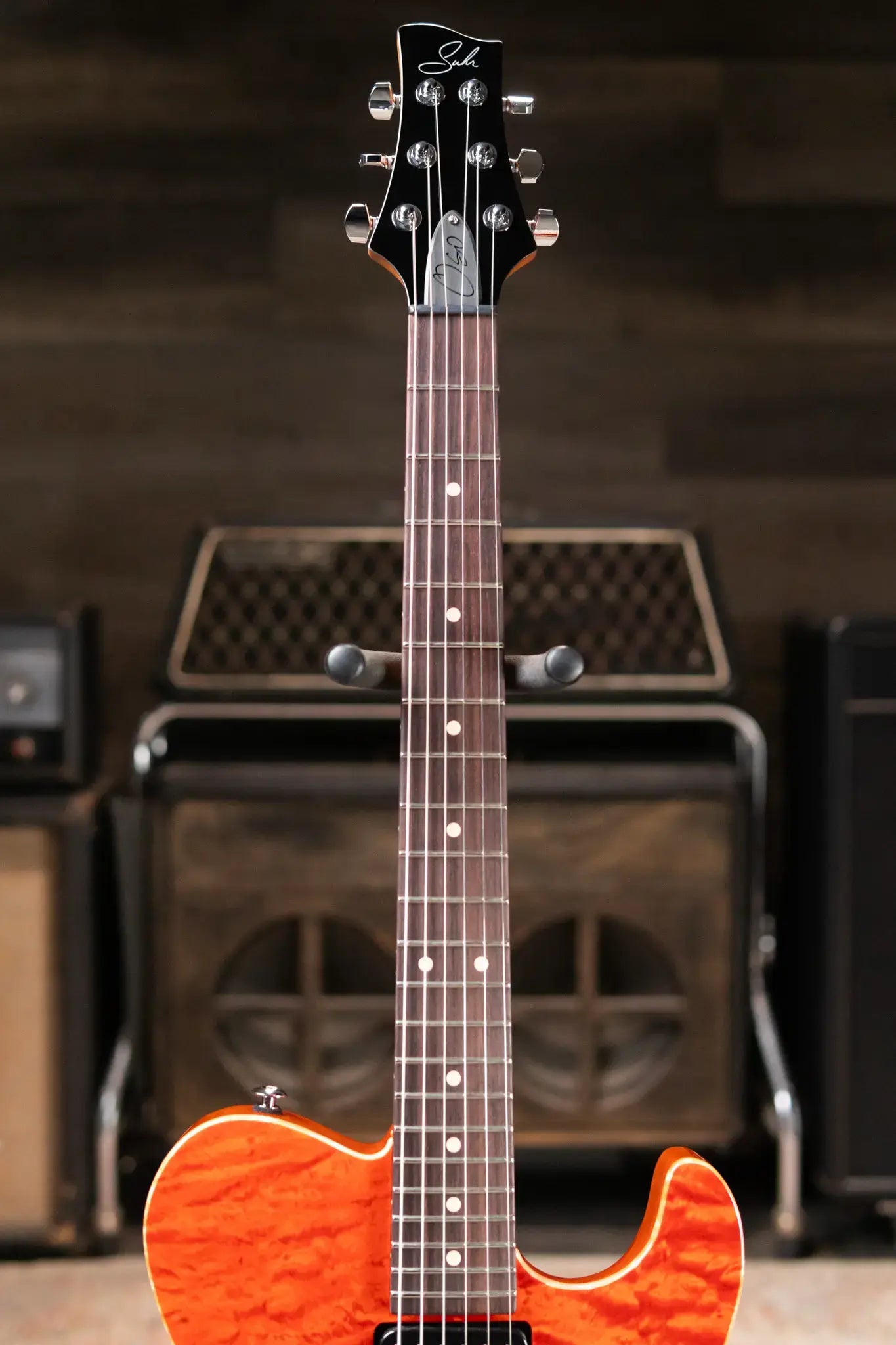 Suhr Oso Short Scale Electric Guitar - Custom Orange Stain with Gig Bag