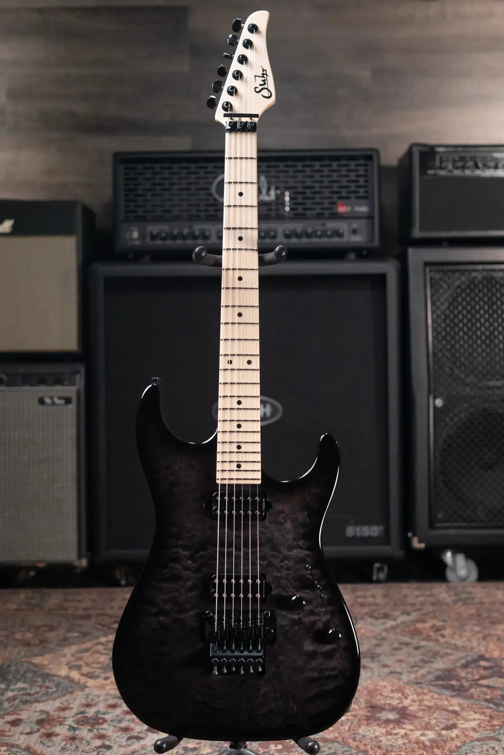 Suhr Standard Thin Burst Limited Edition Electric Guitar - Trans Black with Gig Bag