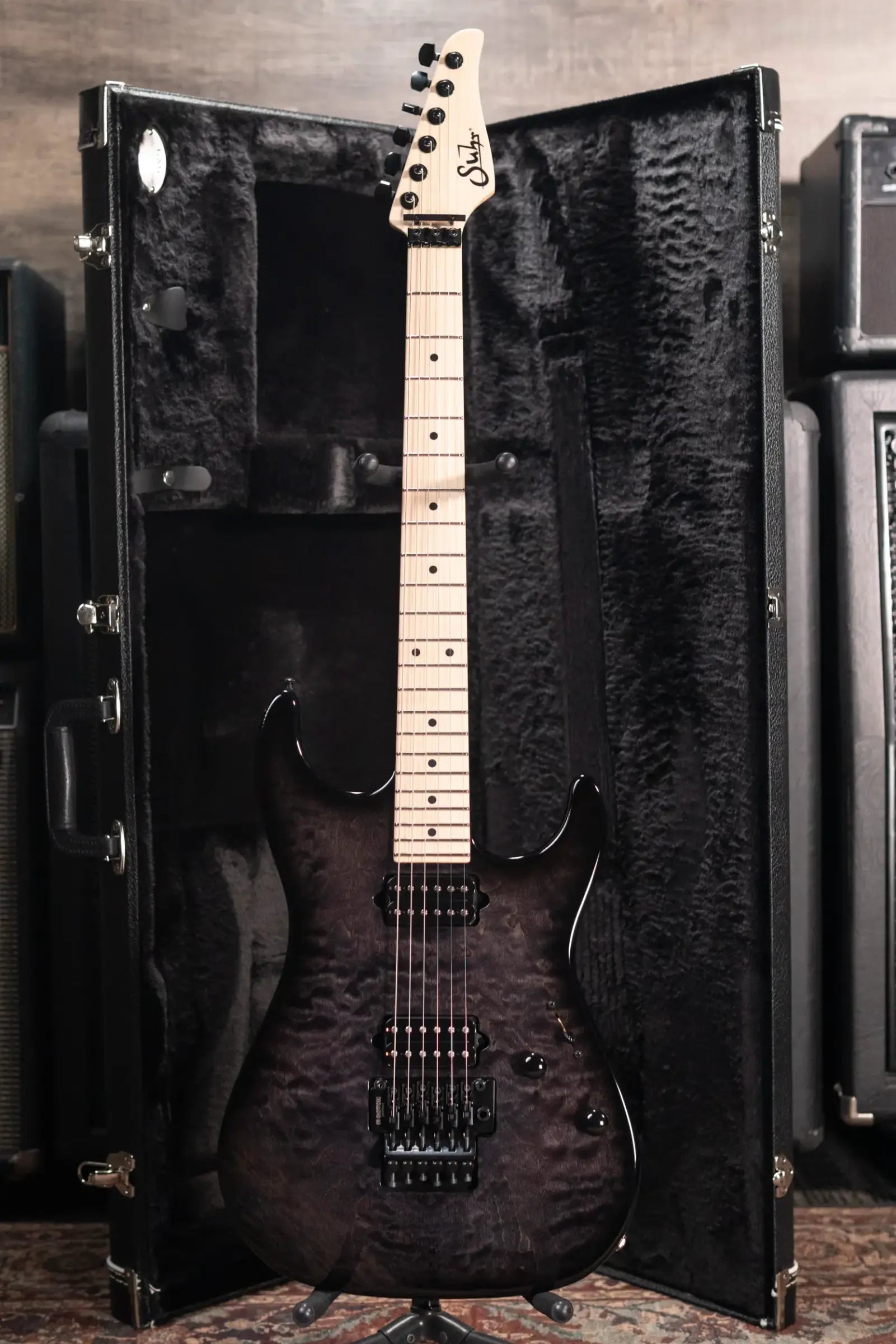 Suhr Standard Thin Burst Limited Edition Electric Guitar - Trans Black with Gig Bag