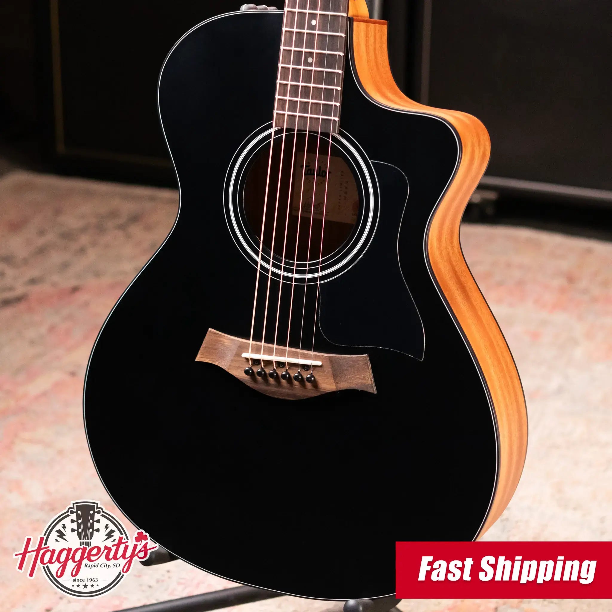 Taylor 112ce LTD Grand Concert Acoustic/Electric Guitar - Blacktop with Gig Bag