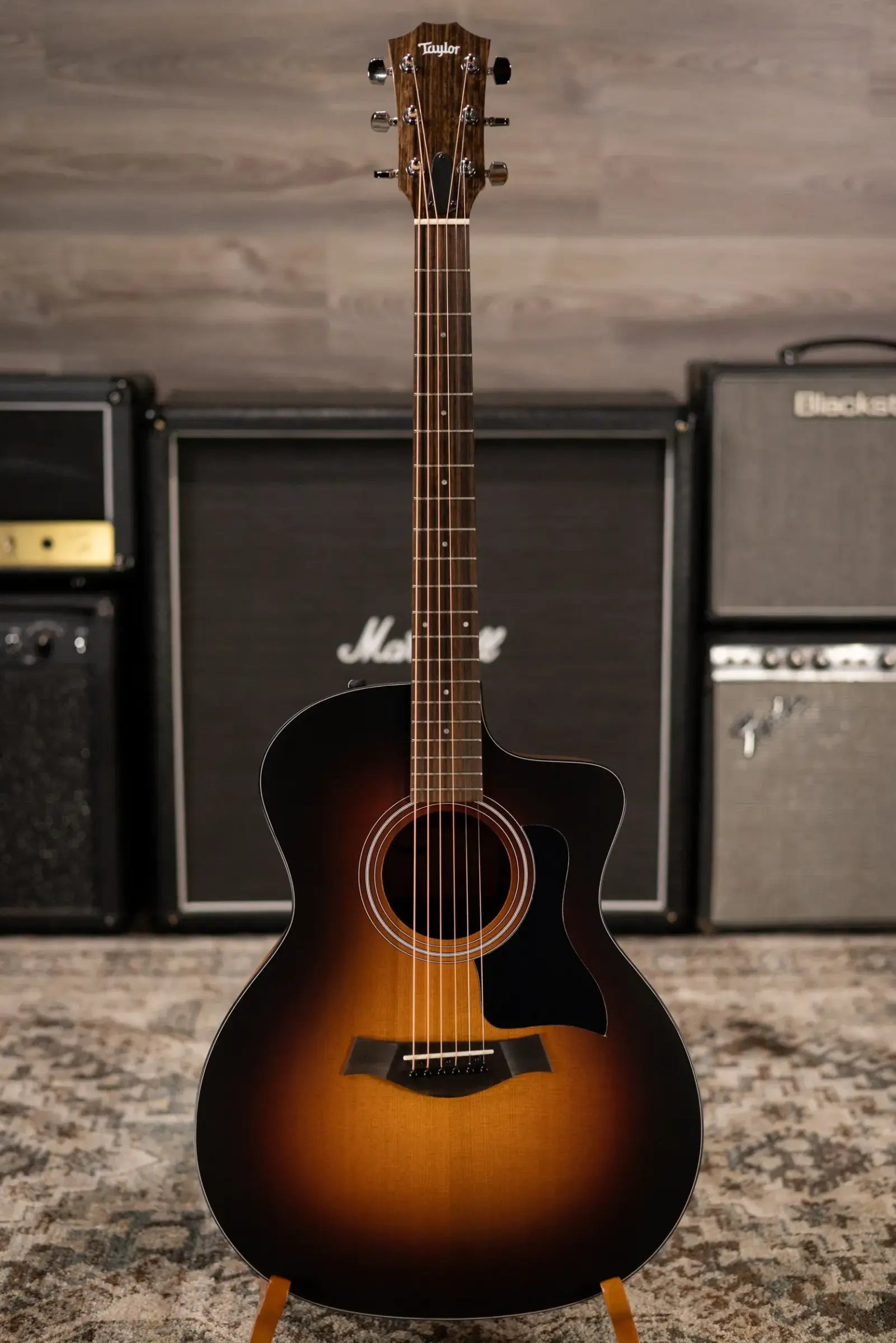 Taylor 114ce Special Edition Grand Auditorium Acoustic/Electric Guitar - Dark Tobacco Shaded Edgeburst with Gig Bag