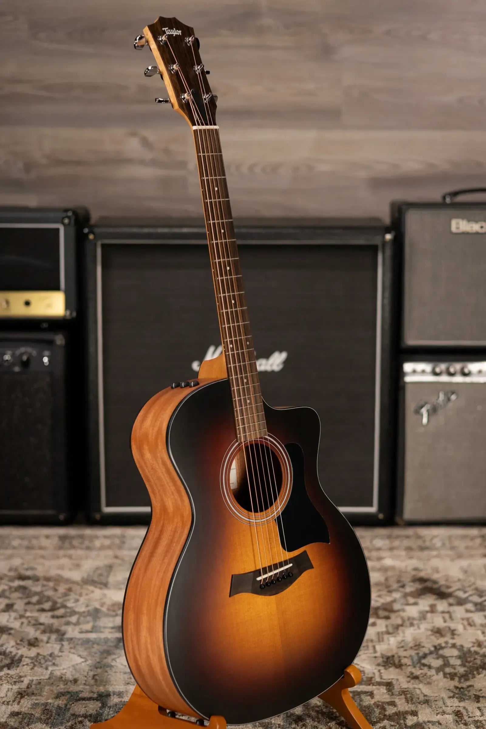 Taylor 114ce Special Edition Grand Auditorium Acoustic/Electric Guitar - Dark Tobacco Shaded Edgeburst with Gig Bag