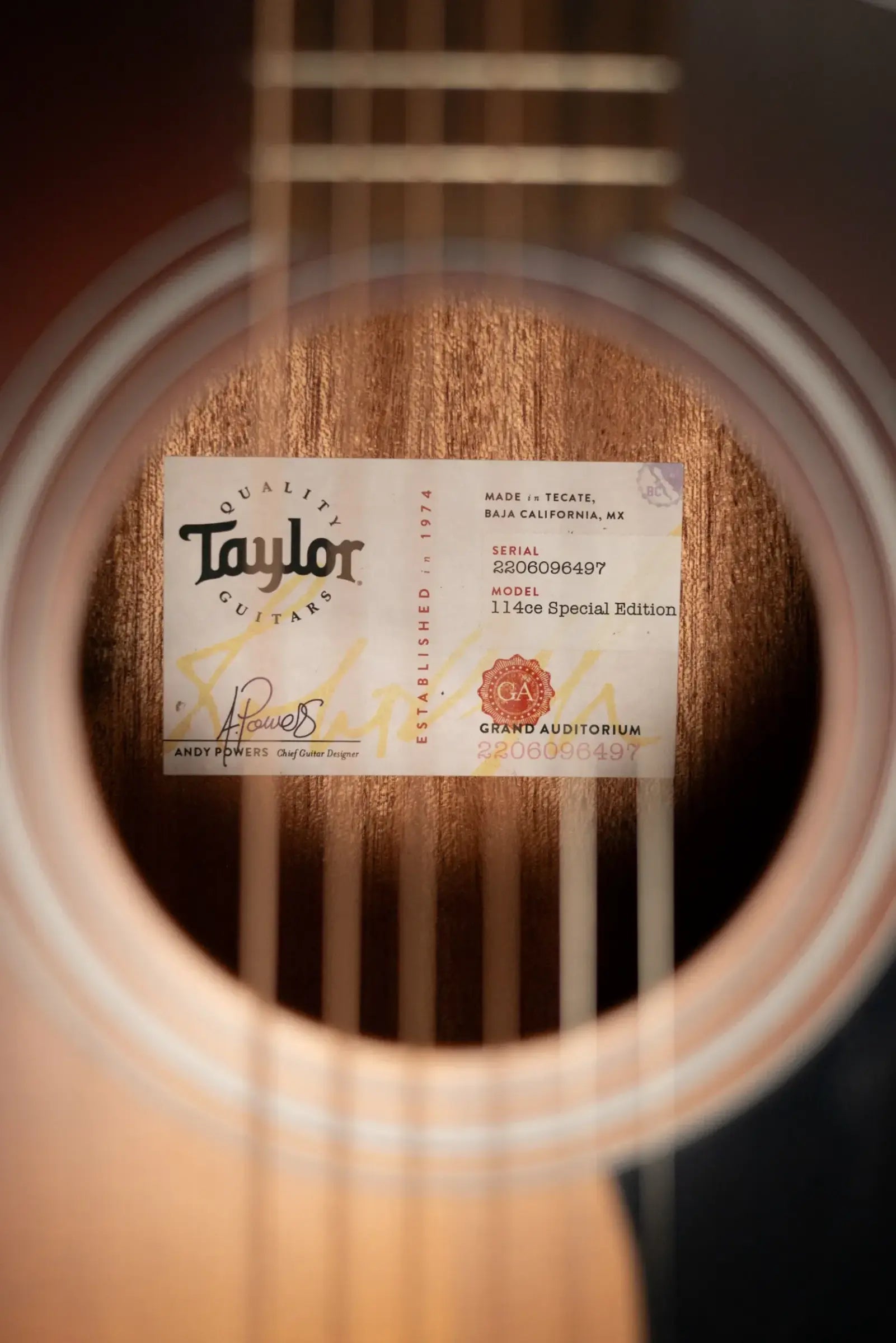 Taylor 114ce Special Edition Grand Auditorium Acoustic/Electric Guitar - Dark Tobacco Shaded Edgeburst with Gig Bag