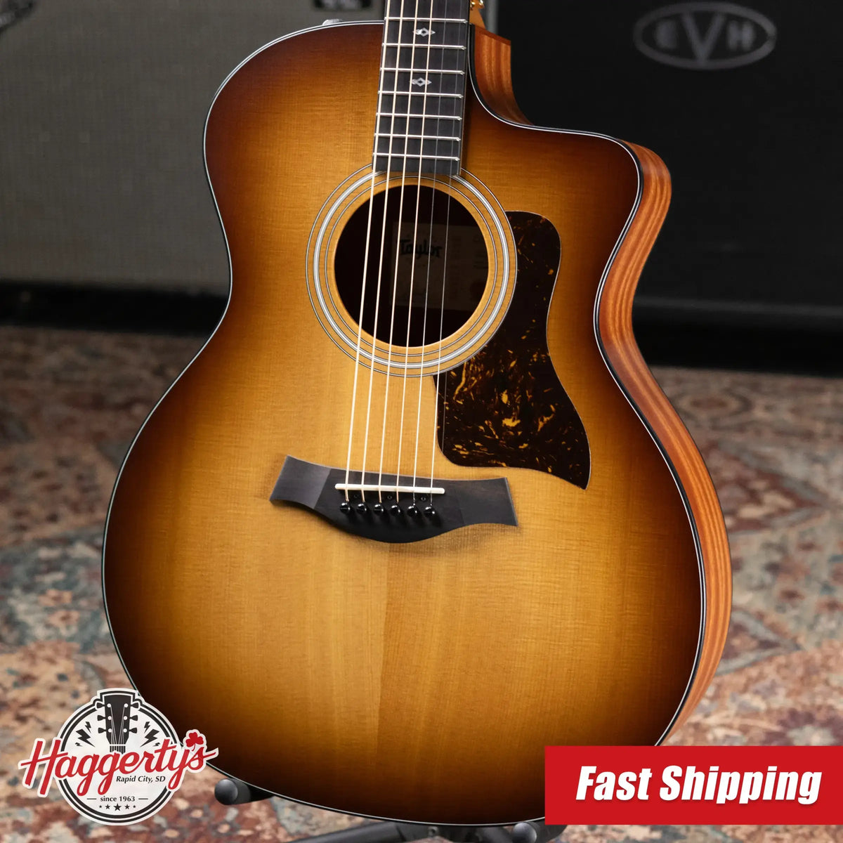 Taylor 114ce Sunset Blvd Grand Auditorium Acoustic/Electric Guitar - Shaded Edgeburst with Gig Bag