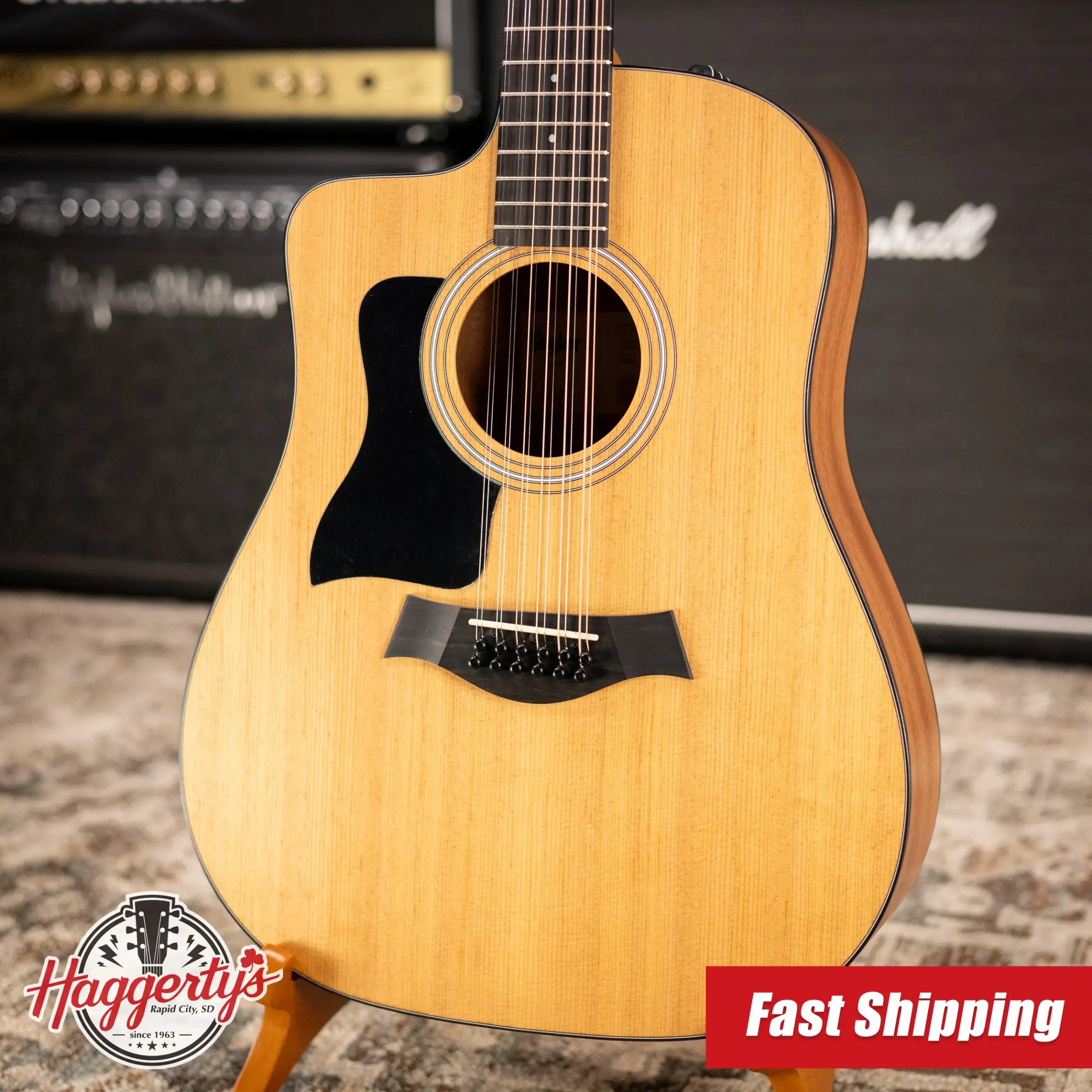 Taylor 150ce Left-Handed 12-String Dreadnought Acoustic/Electric Guitar - Natural with Gig Bag