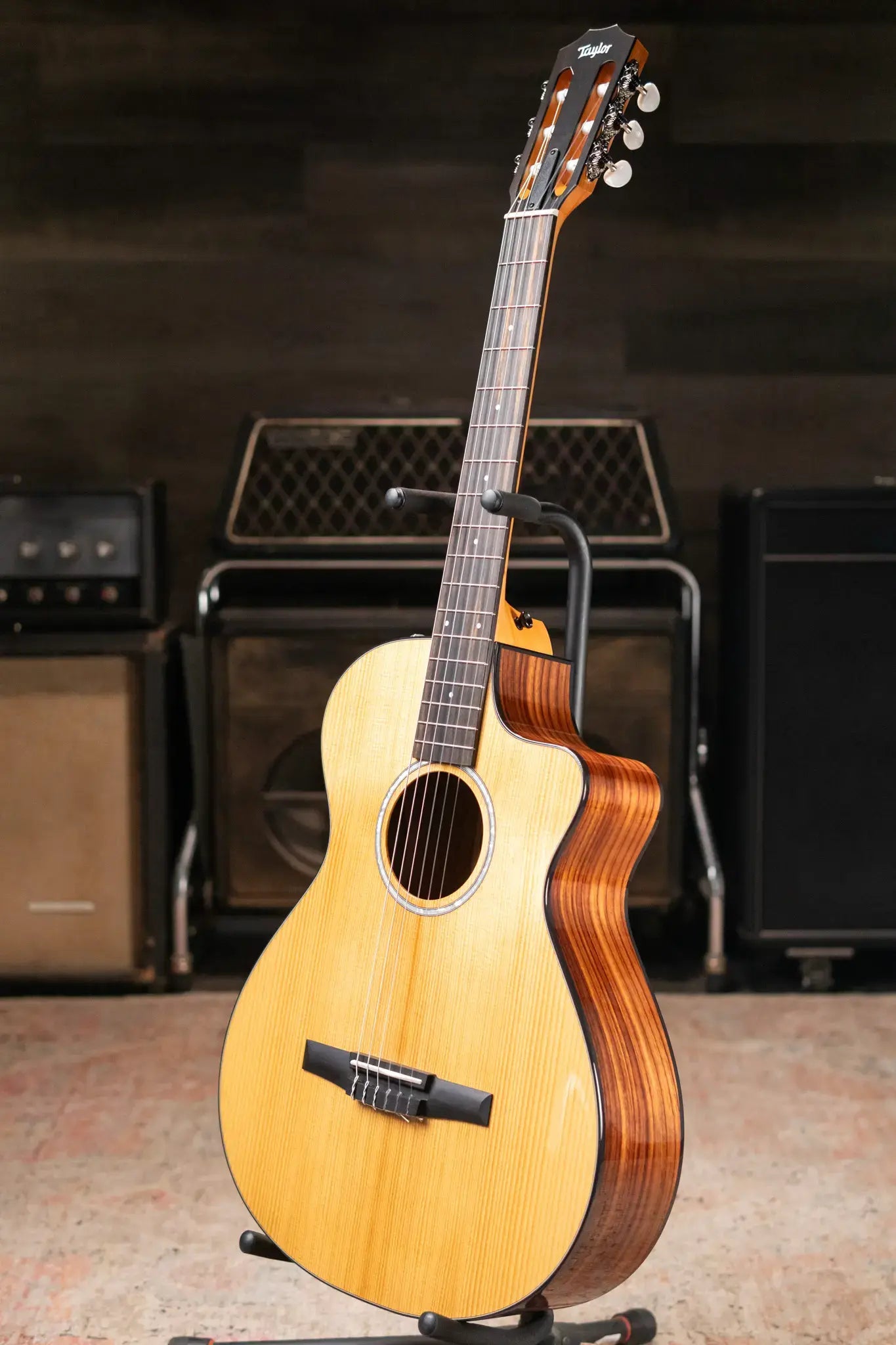 Taylor 212ce-N Plus Nylon Grand Concert Acoustic/Electric Guitar with Aerocase