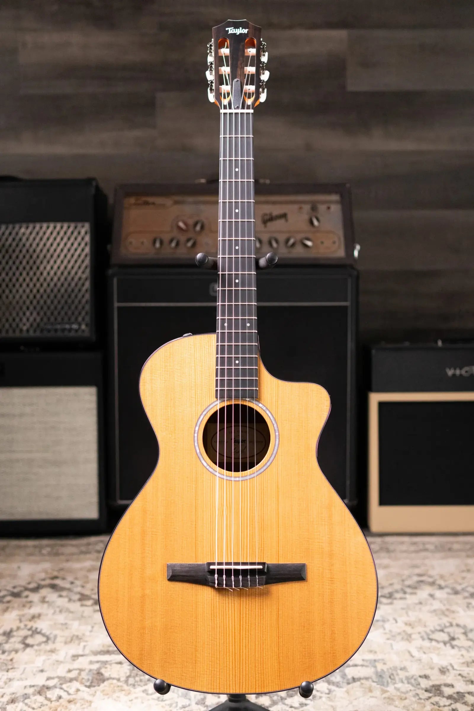 Taylor 212ce-N Plus Nylon Grand Concert Acoustic/Electric Guitar with Aerocase