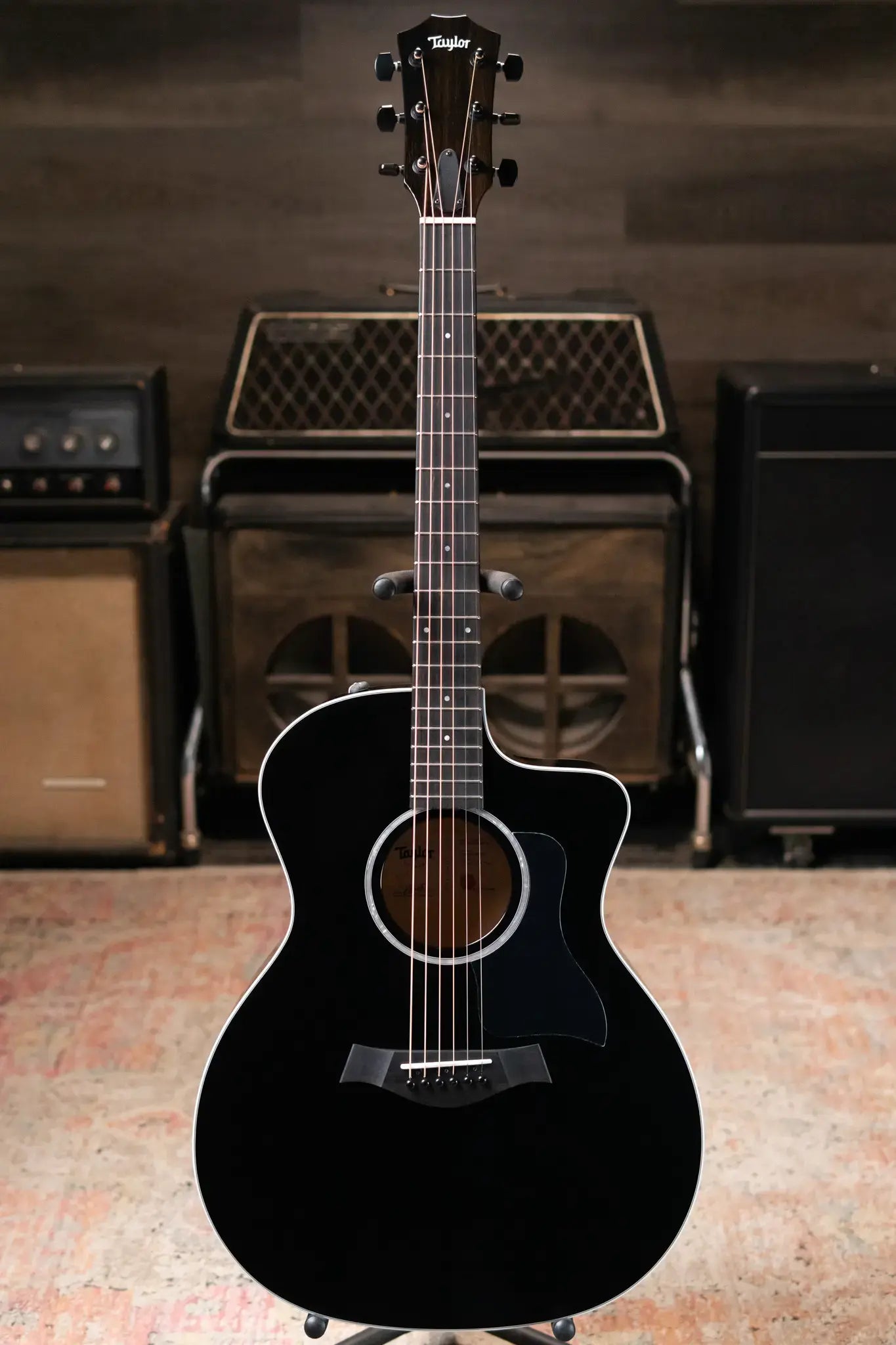 Taylor 214ce-BLK Plus Grand Auditorium Acoustic/Electric Guitar - Black with Aerocase