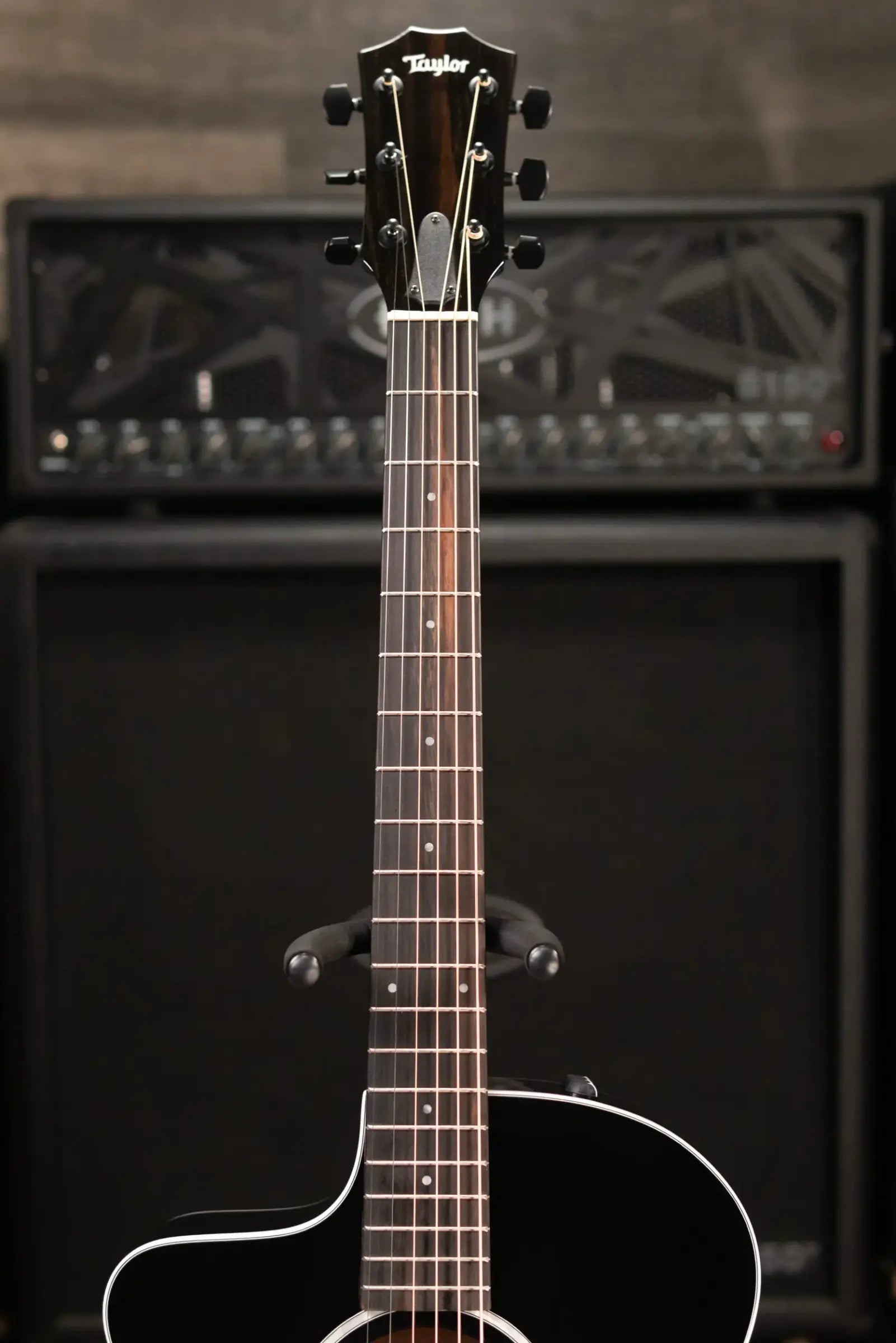 Taylor 214ce-BLK Plus Left-Hand Grand Auditorium Acoustic/Electric Guitar - Black with Aerocase - Factory Demo