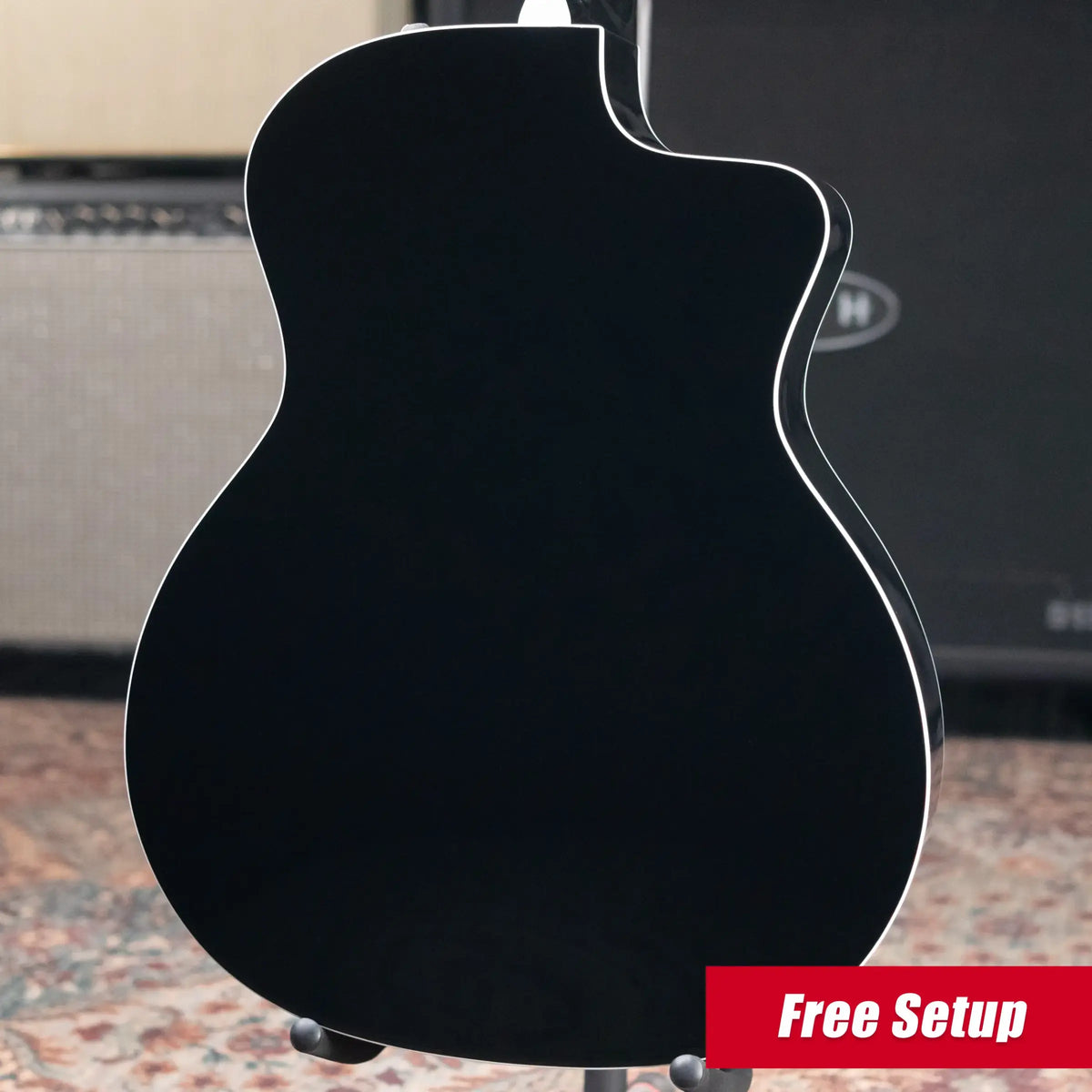 Taylor 214ce-BLK Plus Left-Handed Grand Auditorium Acoustic/Electric Guitar - Black with Aerocase - Demo