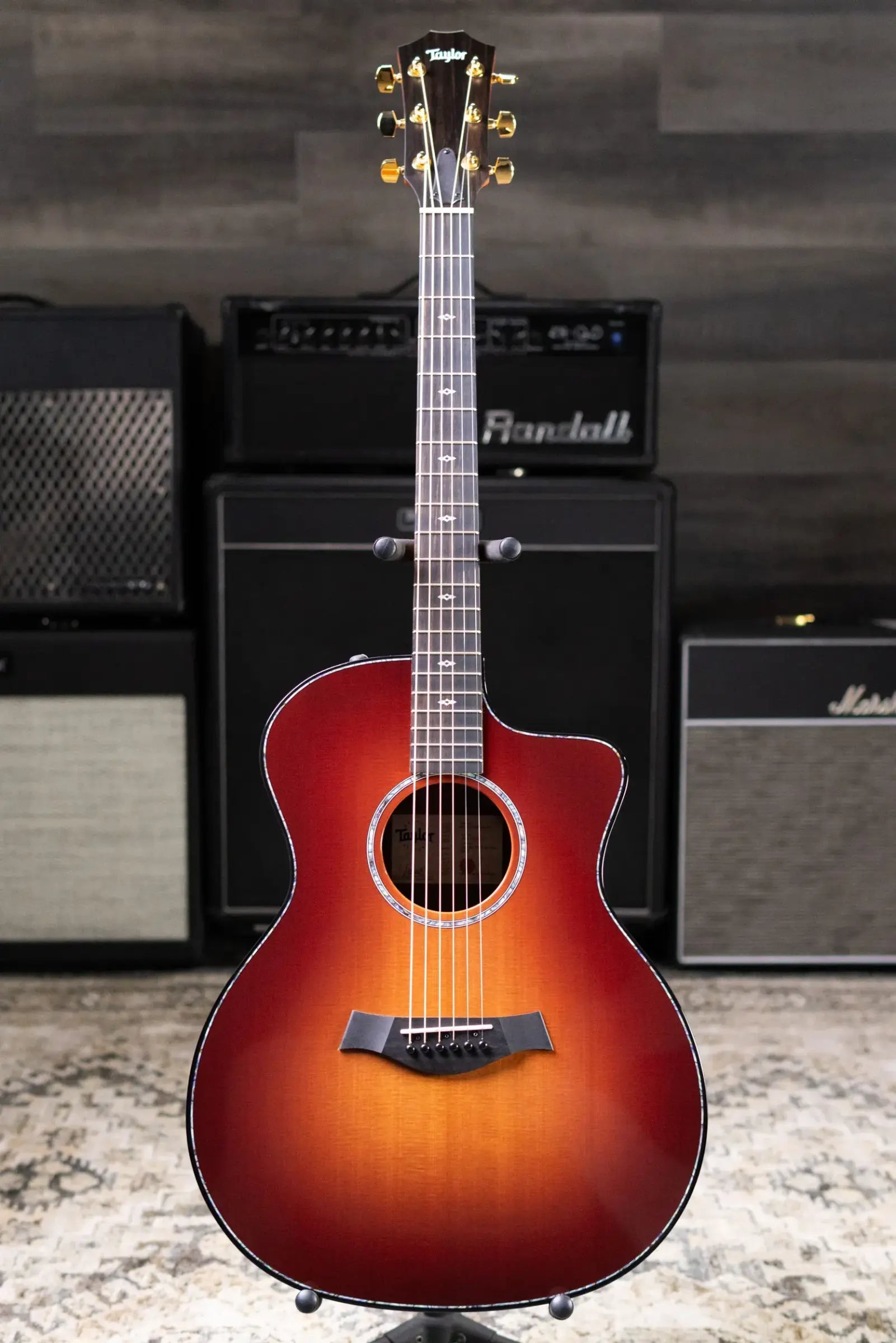 Taylor 214ce DLX Sunset Blvd Grand Auditorium Acoustic/Electric Guitar - Sepia Burst with Hardshell Case