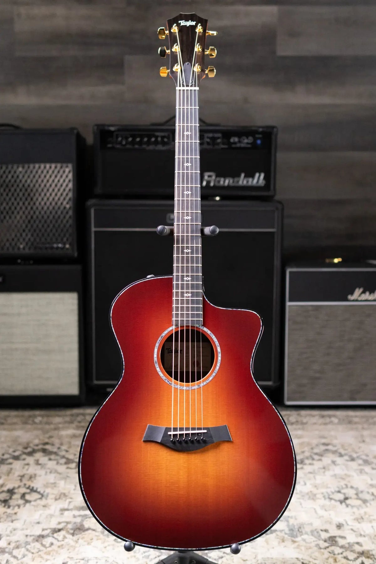 Taylor 214ce DLX Sunset Blvd Grand Auditorium Acoustic/Electric Guitar - Sepia Burst with Hardshell Case - Prototype