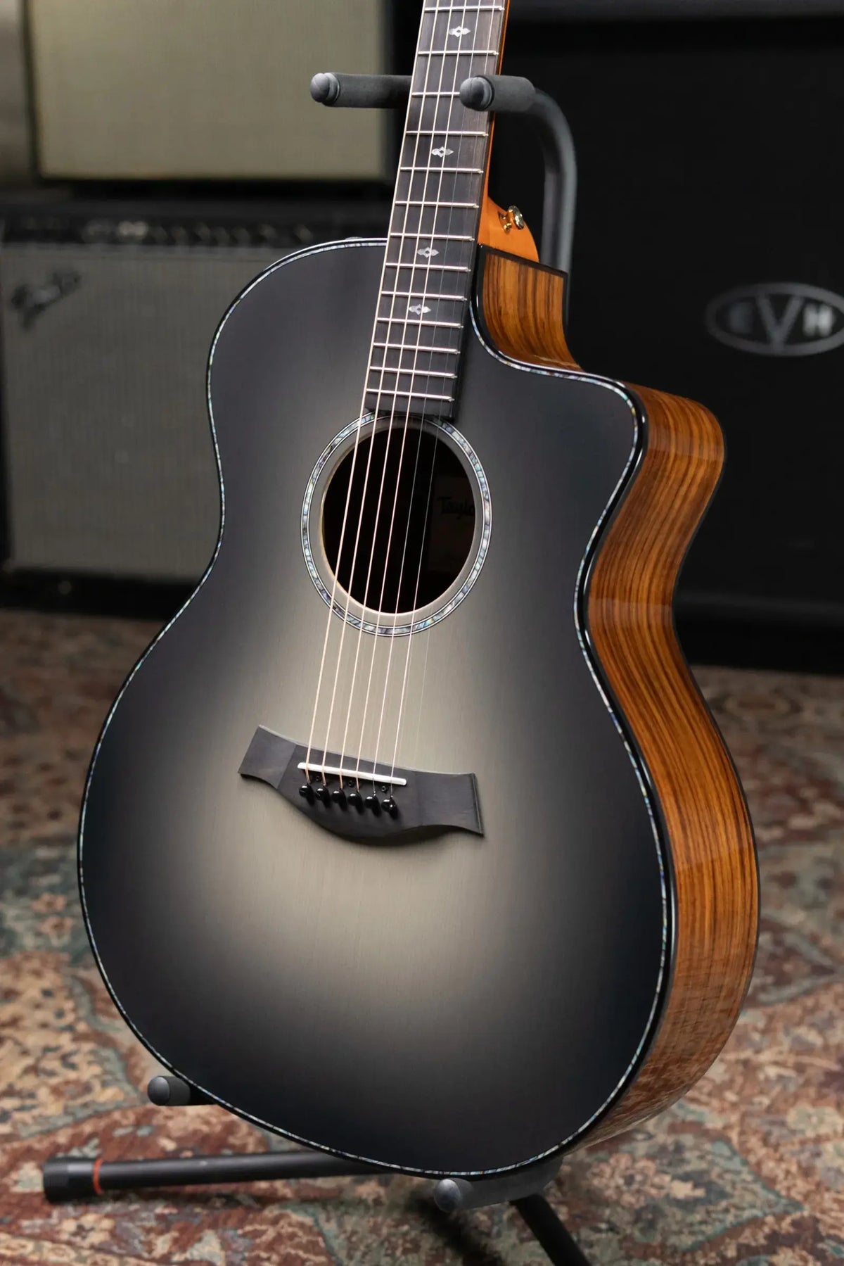 Taylor 214ce DLX Sunset Blvd Grand Auditorium Acoustic/Electric Guitar - Silverburst with Hardshell Case - Prototype