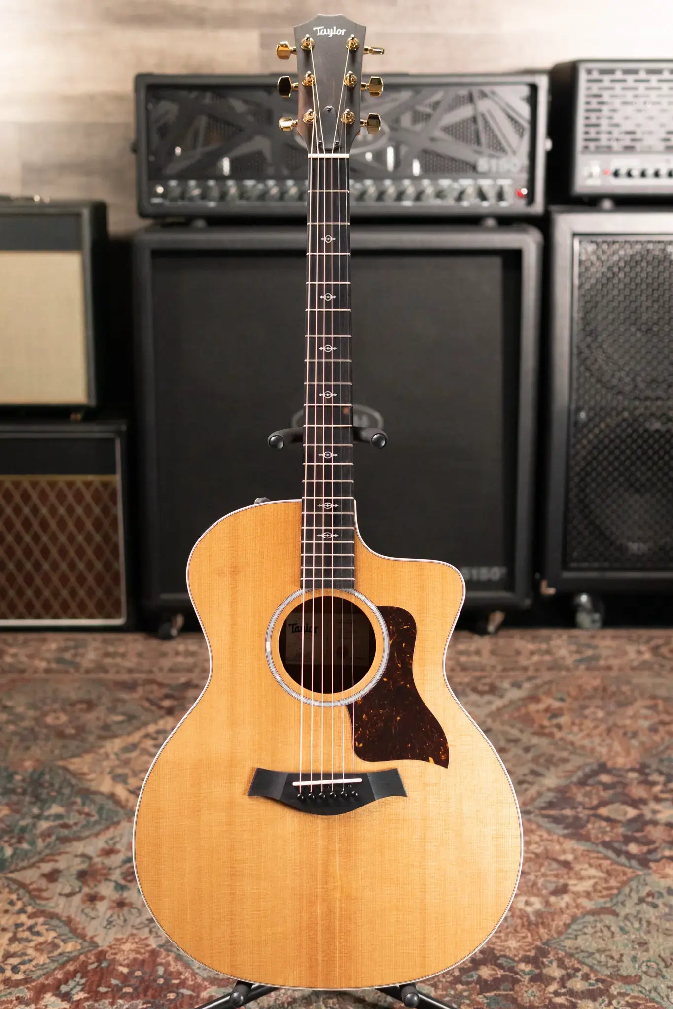 Taylor 214ce-K DLX Grand Auditorium Acoustic/Electric Guitar with Hardshell Case - Factory Demo