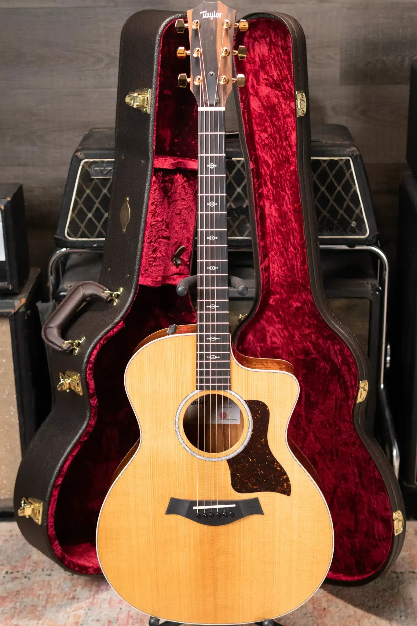 Taylor 214ce-K DLX Grand Auditorium Acoustic/Electric Guitar with Hardshell Case - Factory Demo