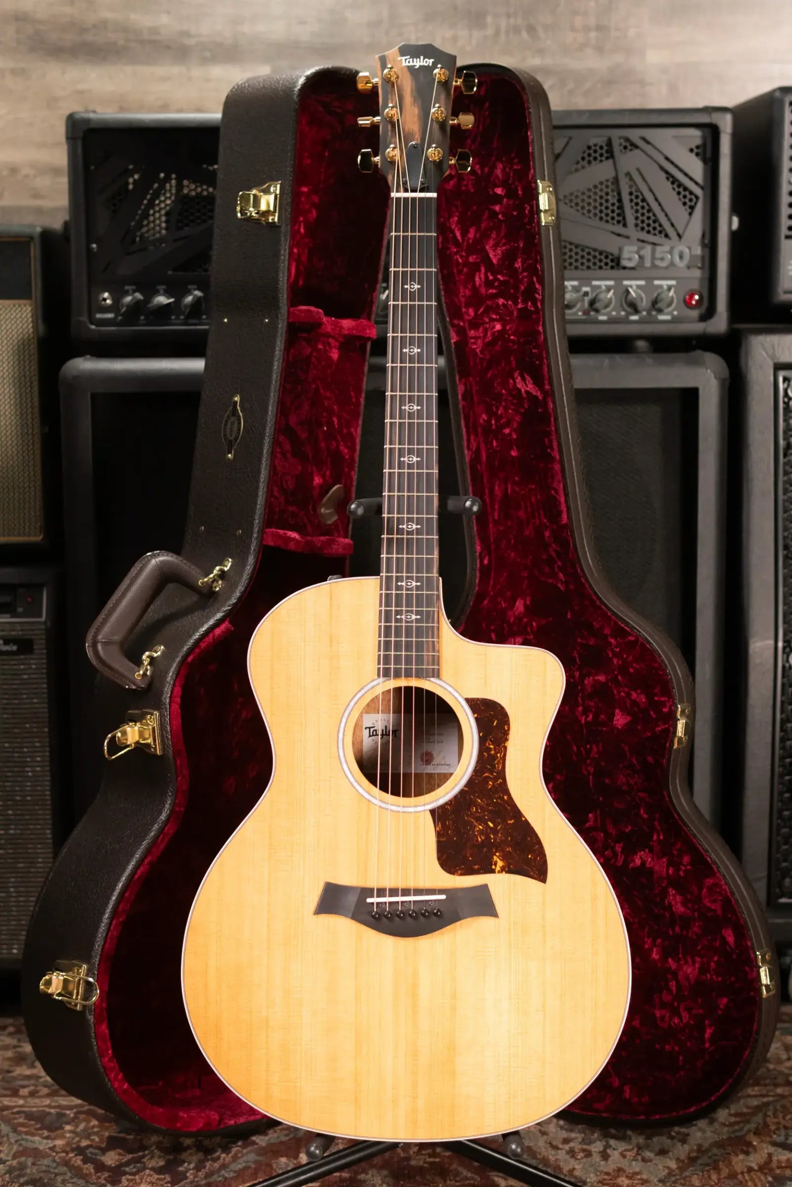 Taylor 214ce-K DLX Grand Auditorium Acoustic/Electric Guitar with Hardshell Case