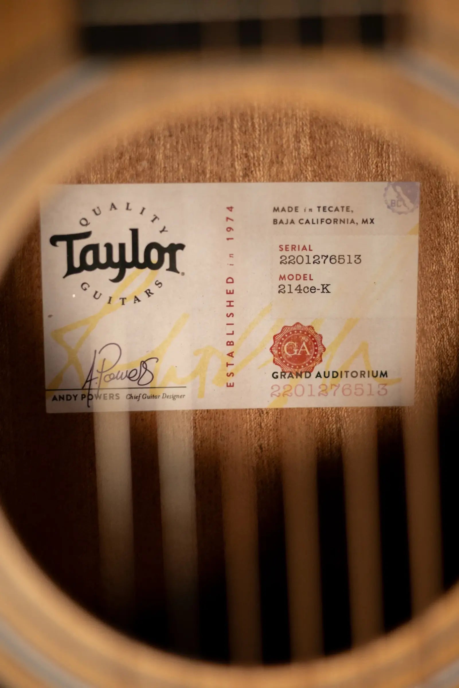 Taylor 214ce - K Koa/Spruce Left Handed Acoustic/Electric Guitar - Natural with Gig Bag