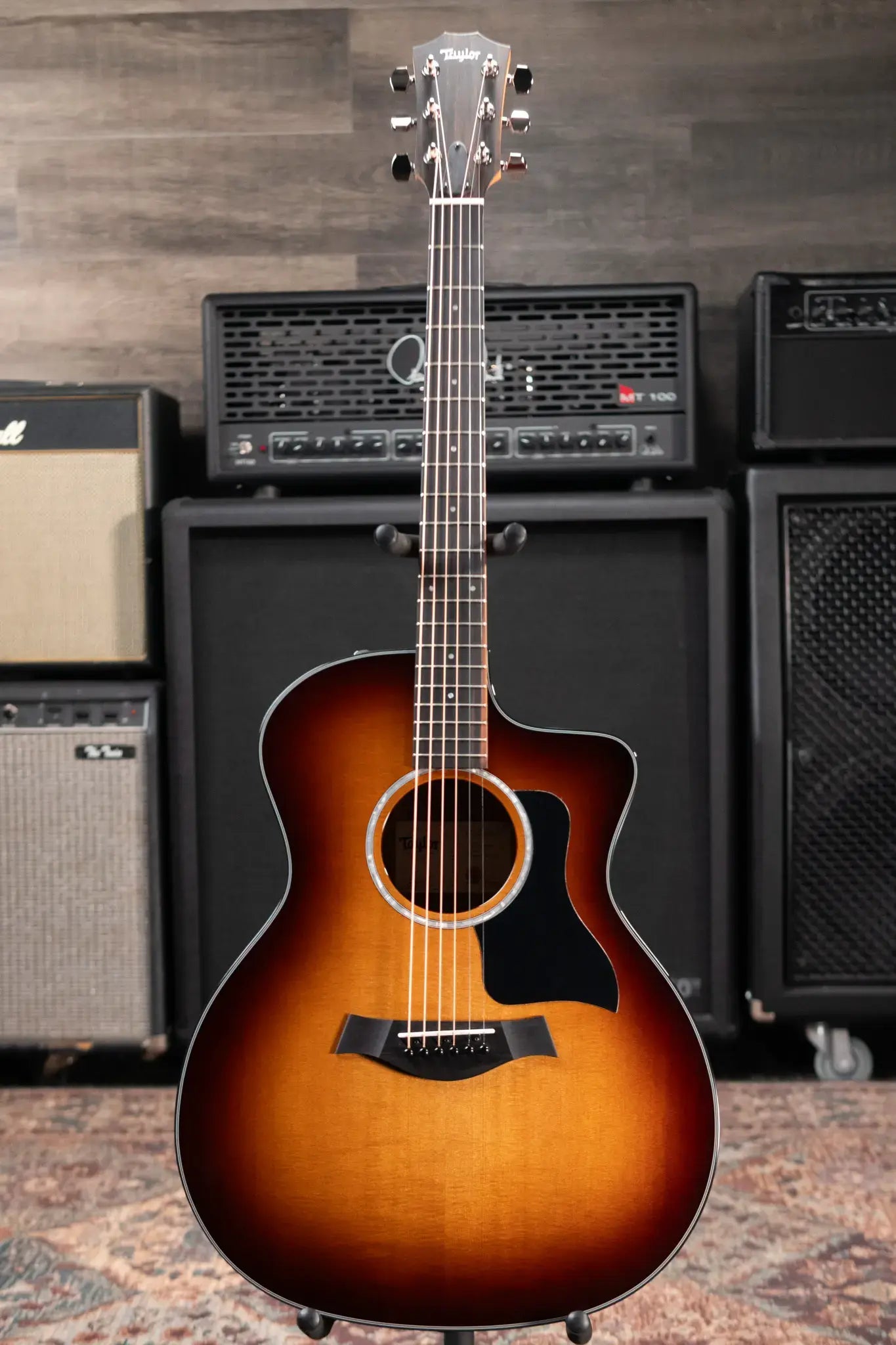 Taylor 214ce-K SB Plus Grand Auditorium Acoustic/Electric Guitar - Shaded Edgeburst with Aerocase