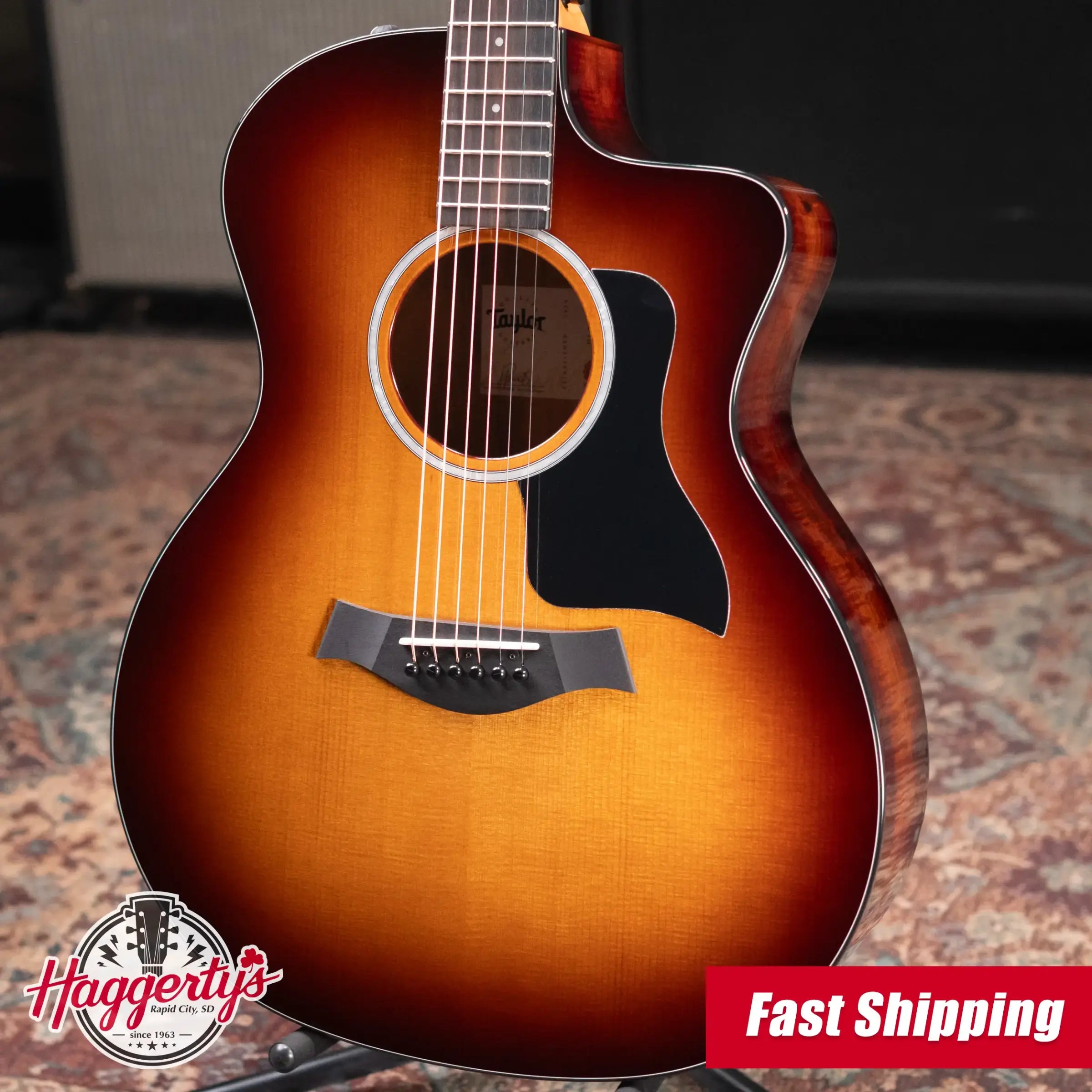 Taylor 214ce-K SB Plus Grand Auditorium Acoustic/Electric Guitar - Sunburst with Aerocase