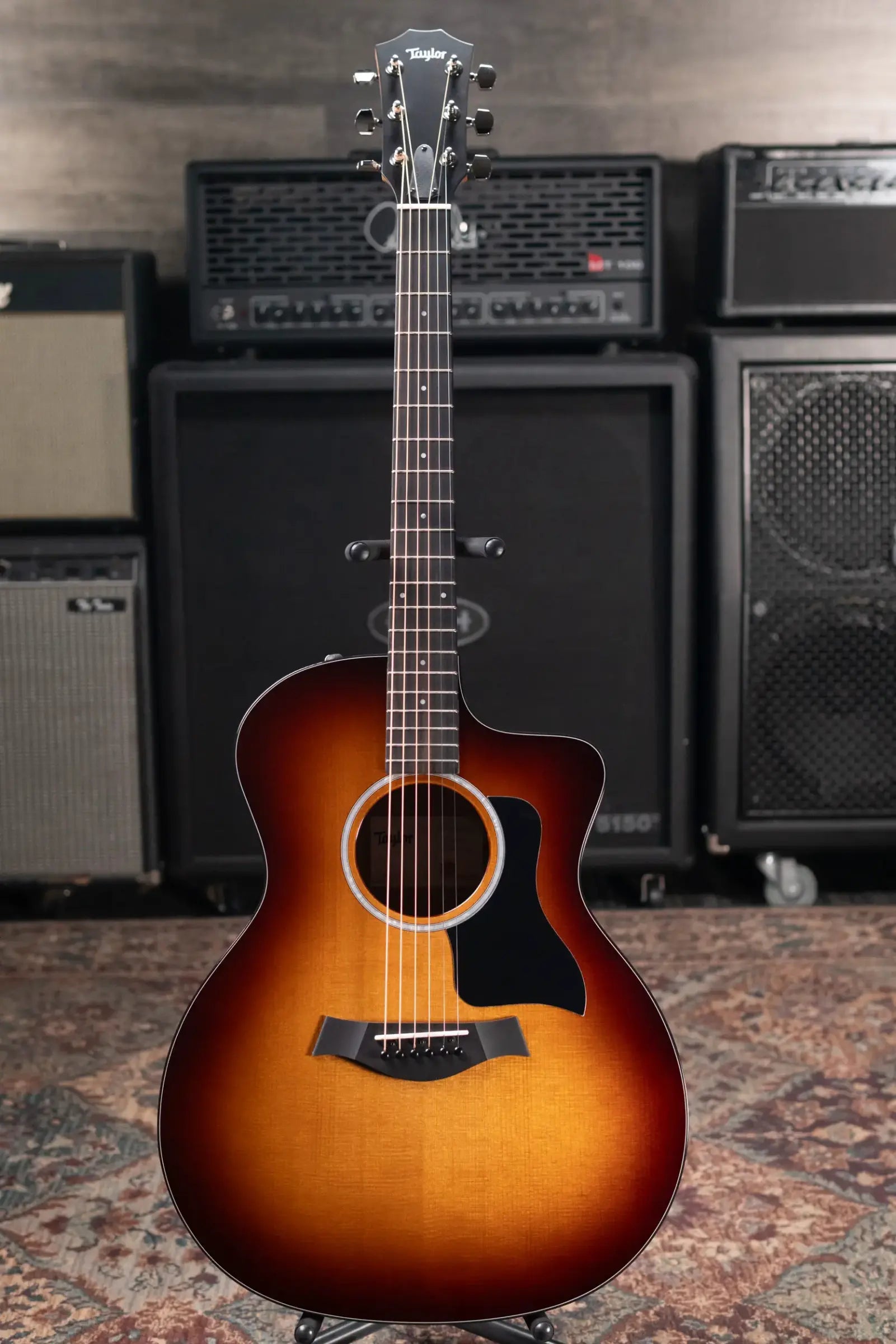 Taylor 214ce-K SB Plus Grand Auditorium Acoustic/Electric Guitar - Sunburst with Aerocase