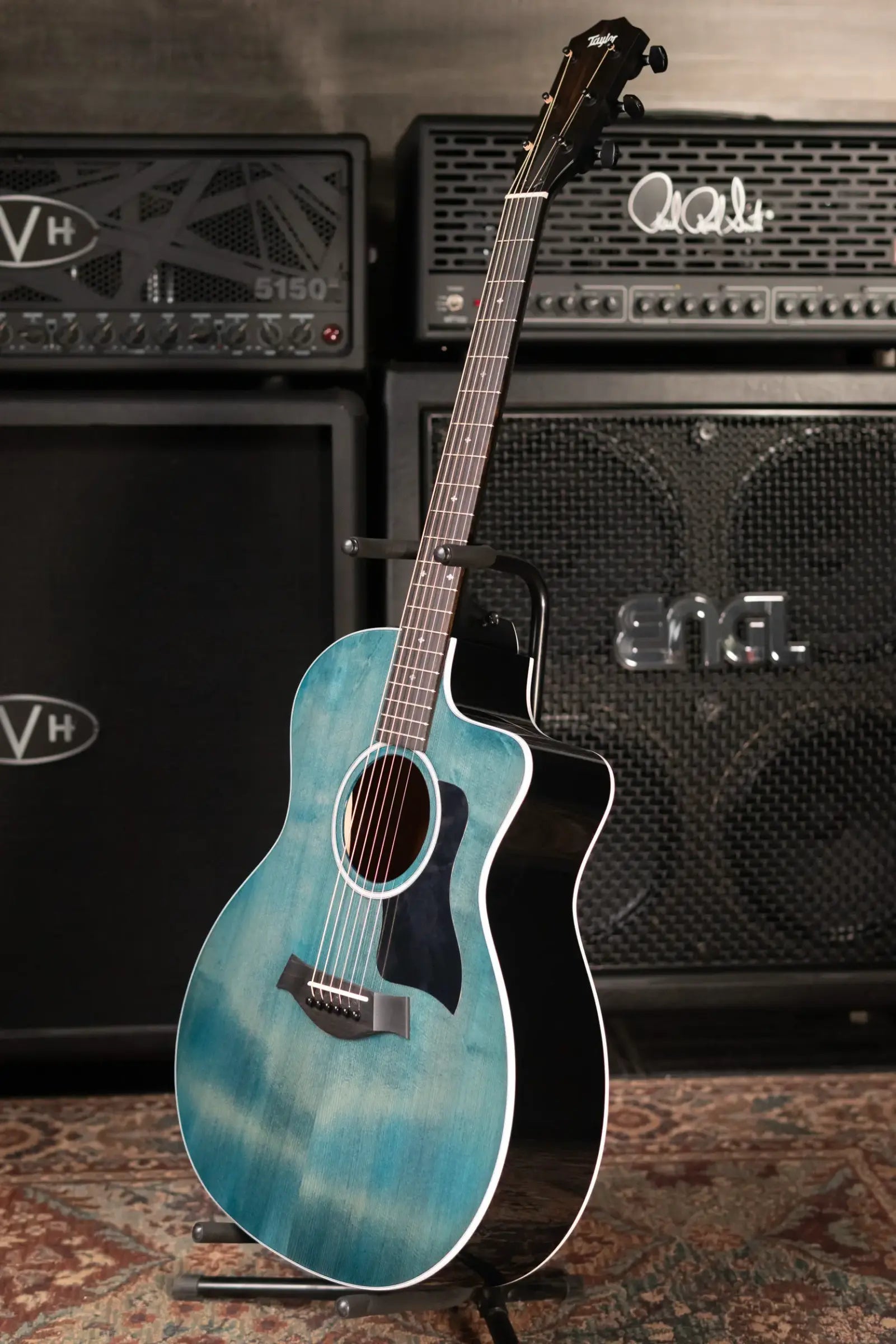 Taylor 214ce Plus Special Edition Grand Auditorium Acoustic/Electric Guitar - Trans Blue Top with Aerocase