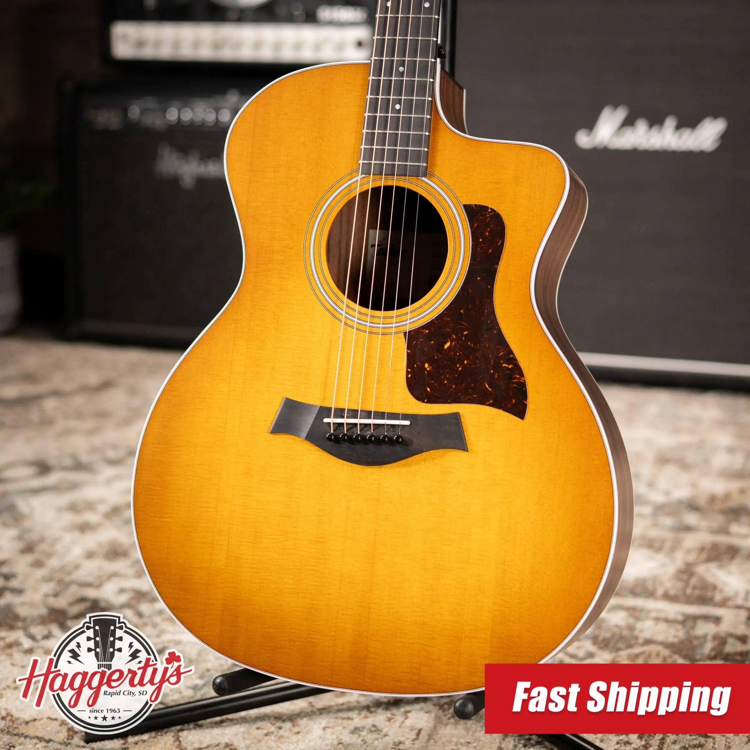 Taylor 214ce Special Edition Grand Auditorium Acoustic/Electric Guitar - Honeyburst with Gig Bag