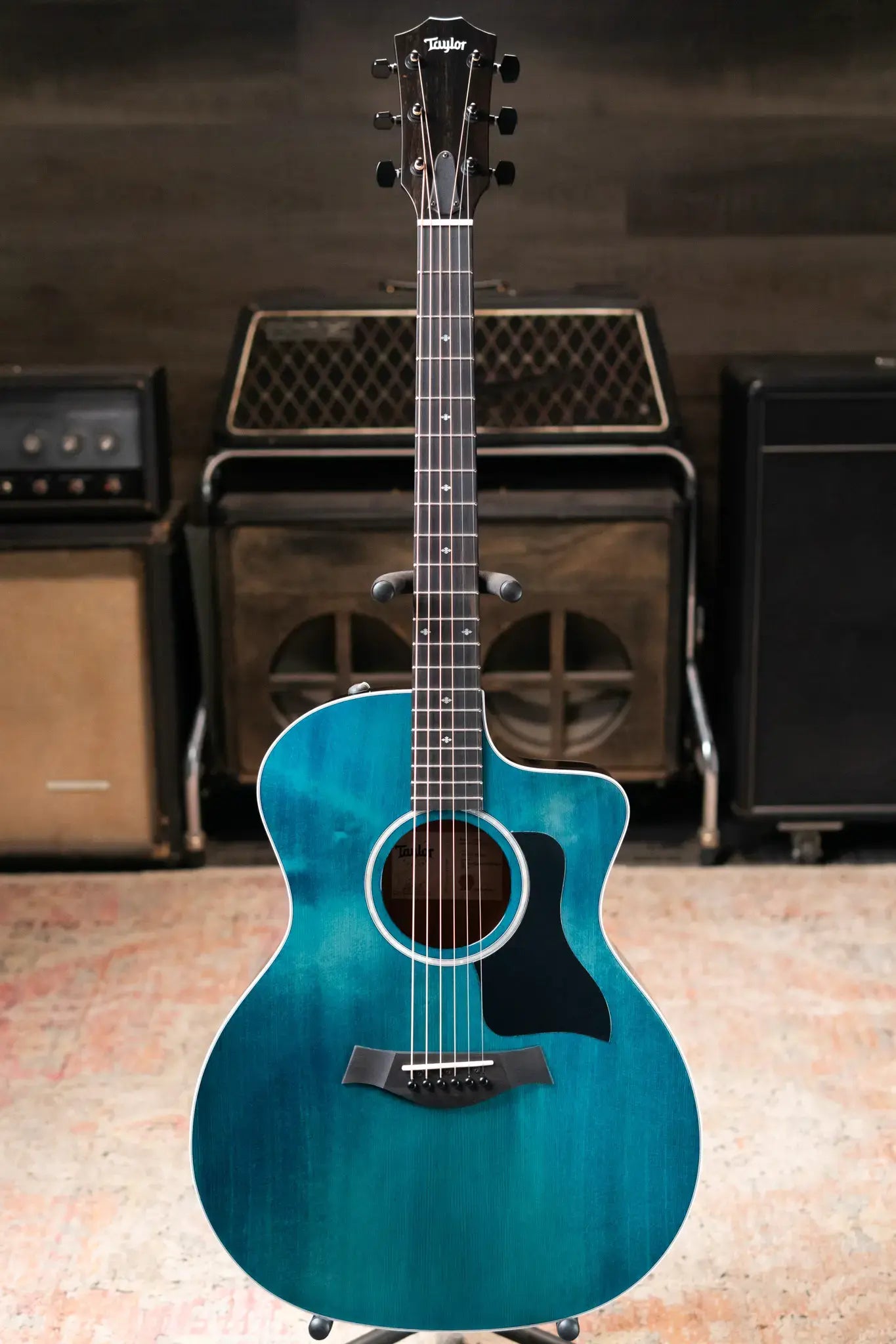Taylor 214ce Special Edition Grand Auditorium Acoustic/Electric Guitar - Trans Blue Top with Gig Bag