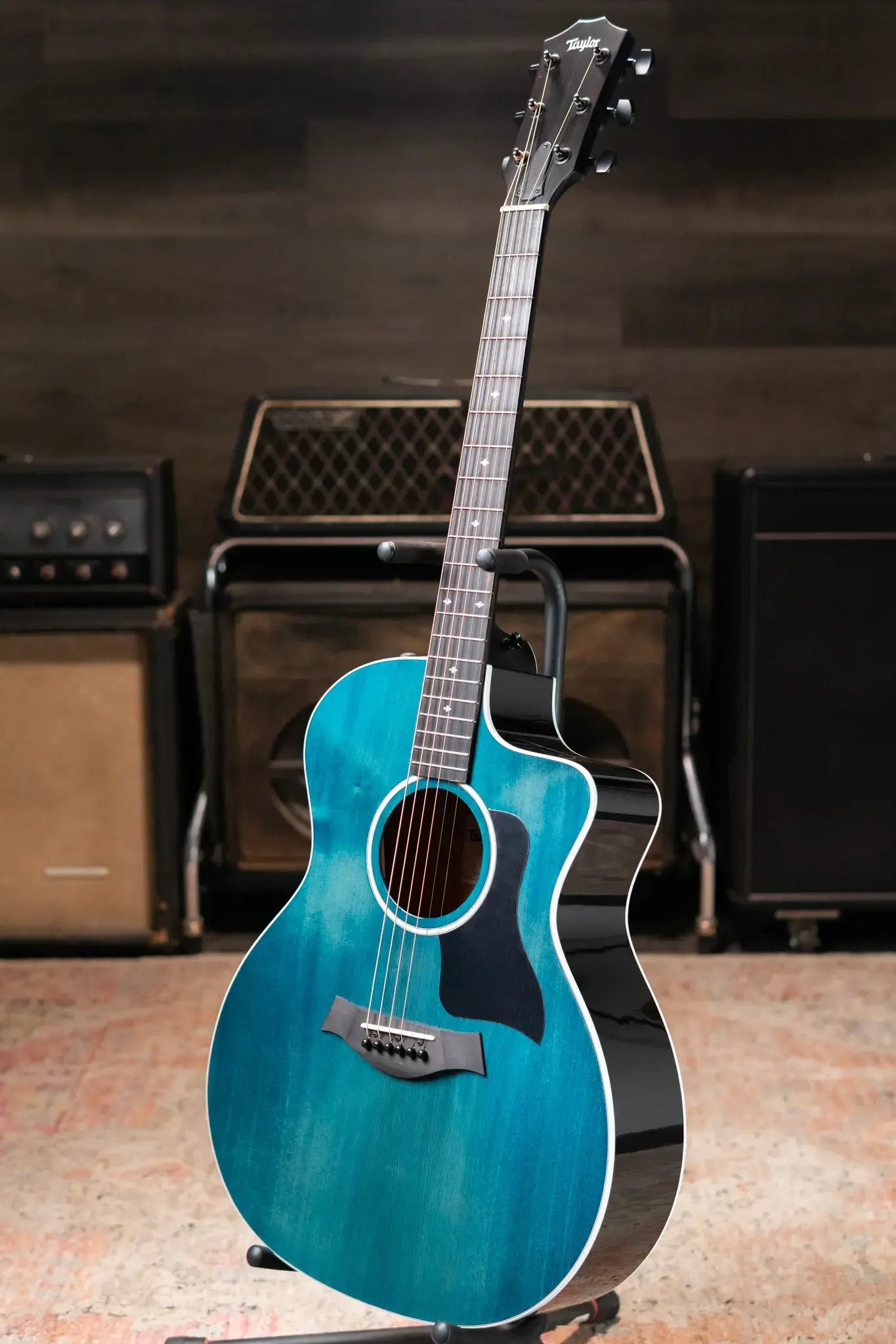 Taylor 214ce Special Edition Grand Auditorium Acoustic/Electric Guitar - Trans Blue Top with Gig Bag