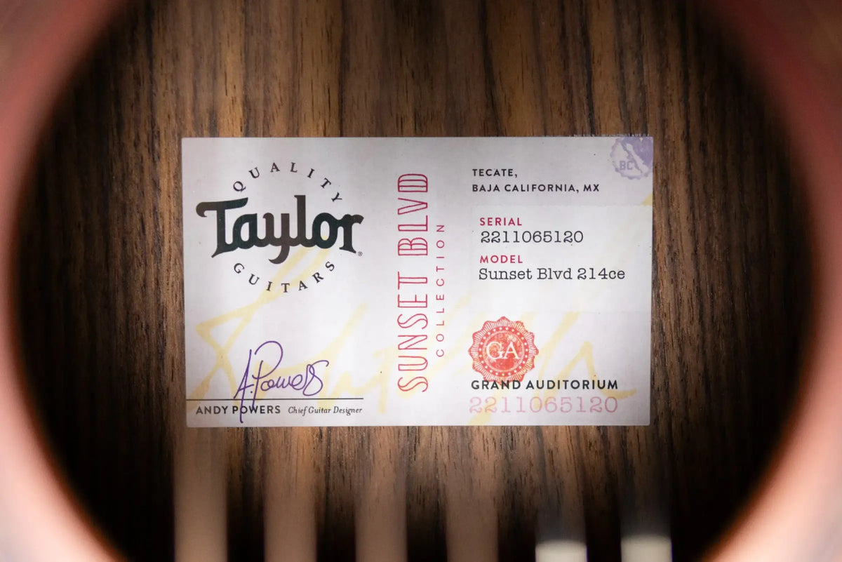 Taylor 214ce Sunset Blvd Grand Auditorium Acoustic/Electric Guitar - Sepia Burst with Gig Bag - Prototype