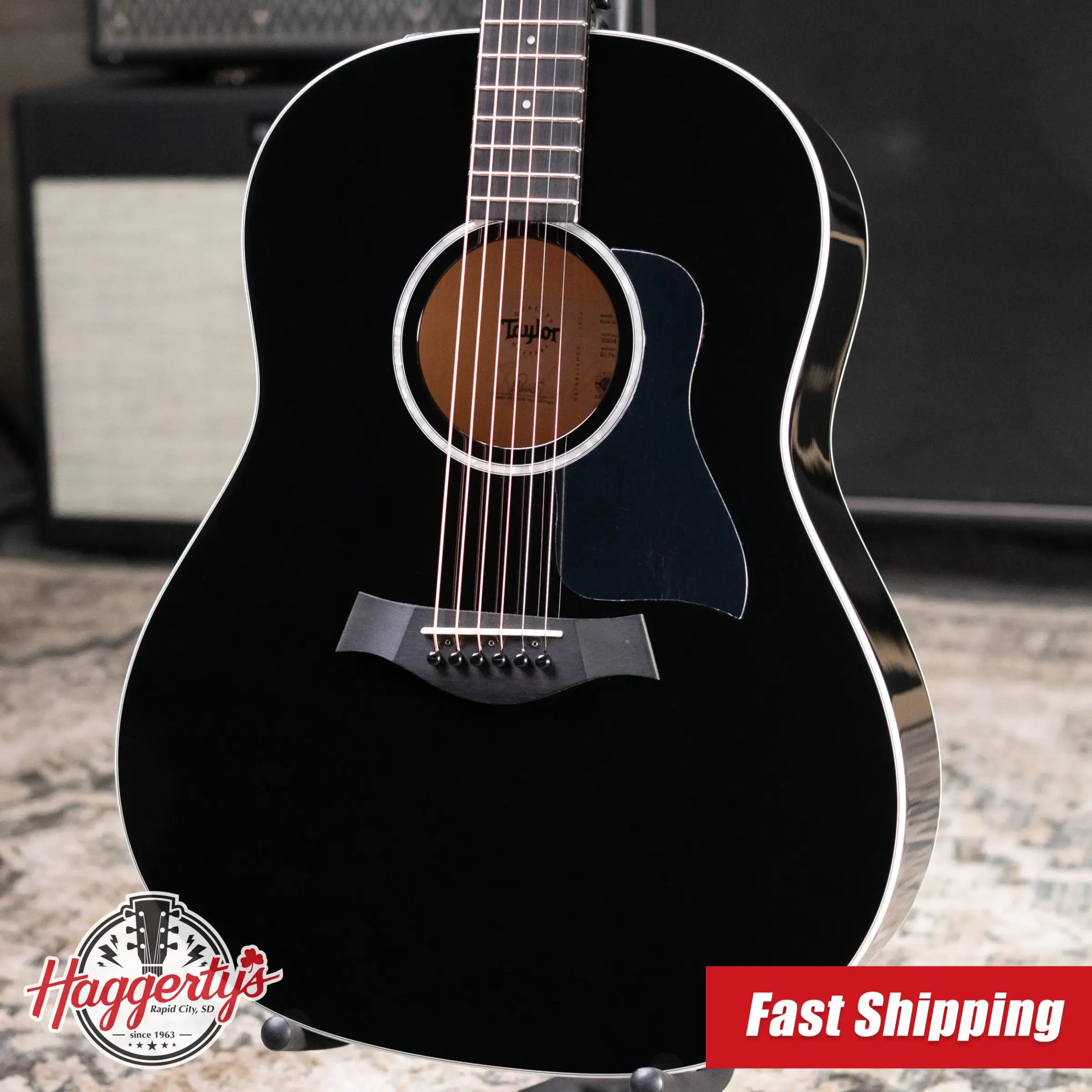 Taylor 217e-BLK Plus Grand Pacific Acoustic/Electric Guitar - Black with Aerocase - Factory Used