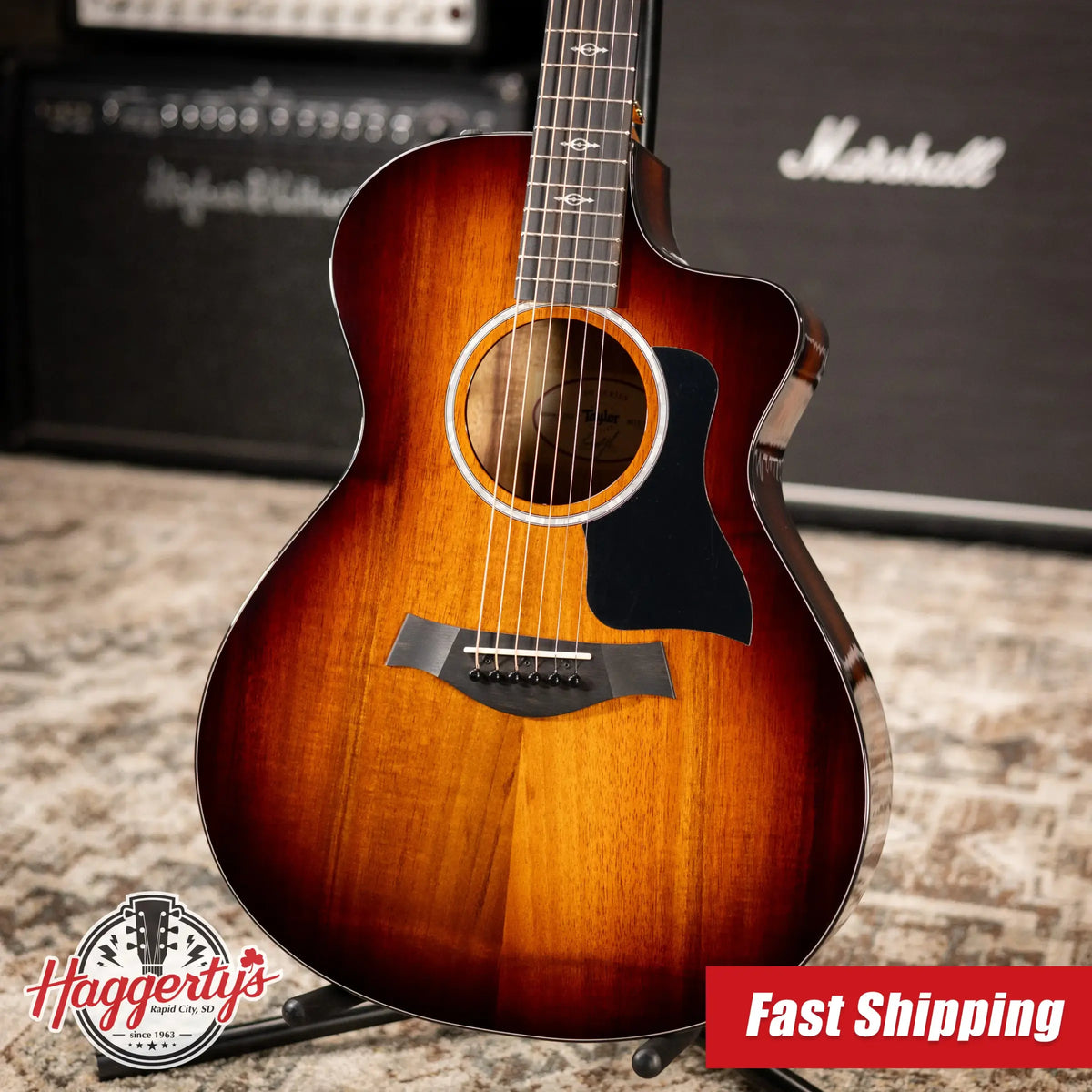 Taylor 222ce-K DLX Grand Concert Hawaiian Koa Acoustic/Electric Guitar - Shaded Edge Burst with Hardshell Case - Demo