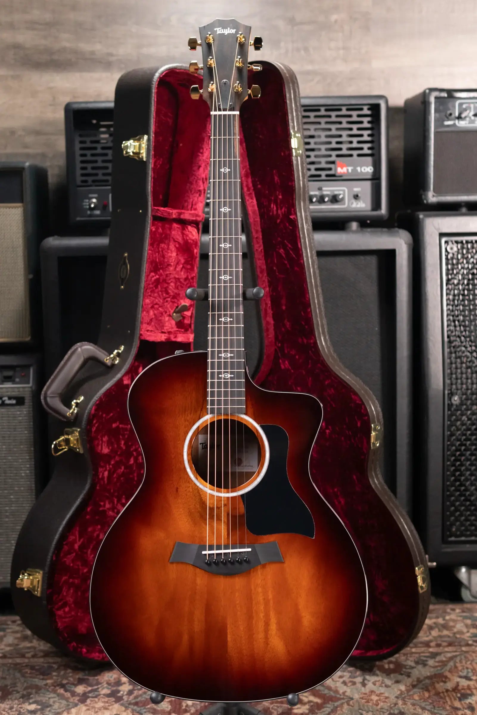 Taylor 224ce-K DLX Grand Auditorium Acoustic/Electric Guitar - Shaded Edgeburst with Hardshell Case
