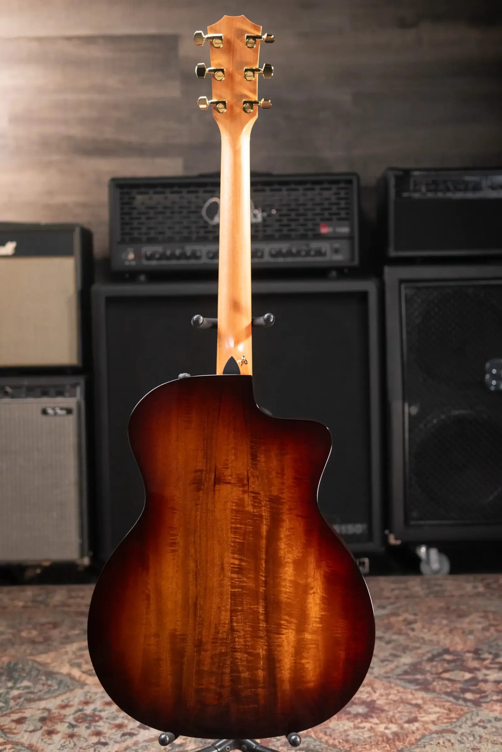 Taylor 224ce-K DLX Left-Handed Grand Auditorium Acoustic/Electric Guitar - Shaded Edge Burst with Hardshell Case
