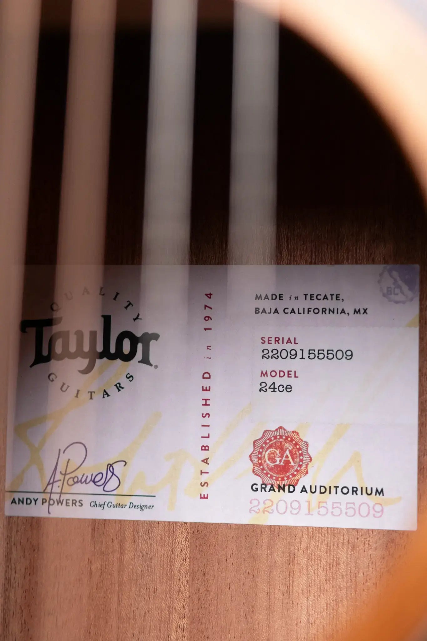 Taylor 24ce Grand Auditorium Acoustic/Electric Guitar with Gig Bag