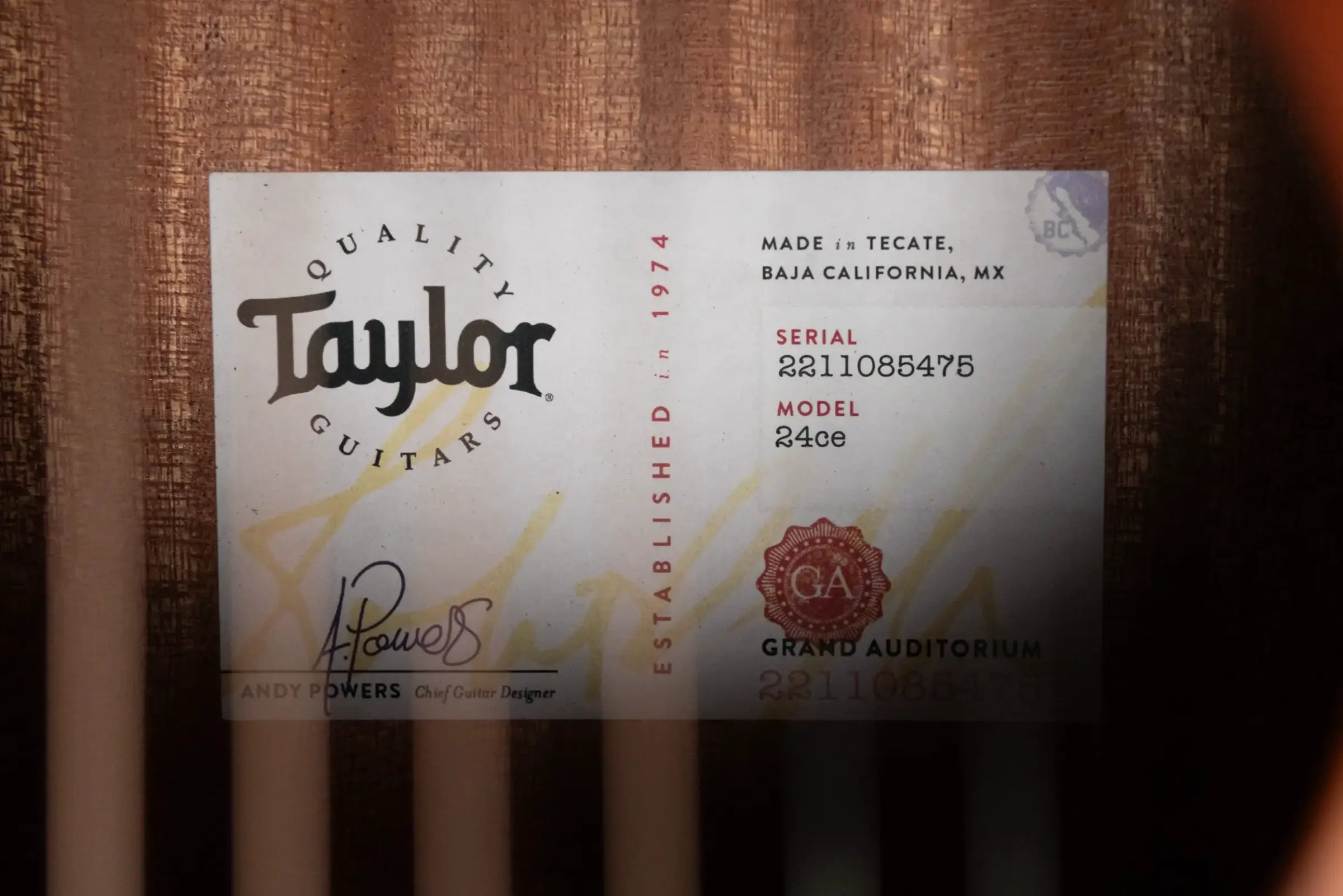 Taylor 24ce Grand Auditorium Acoustic/Electric Guitar with Gig Bag