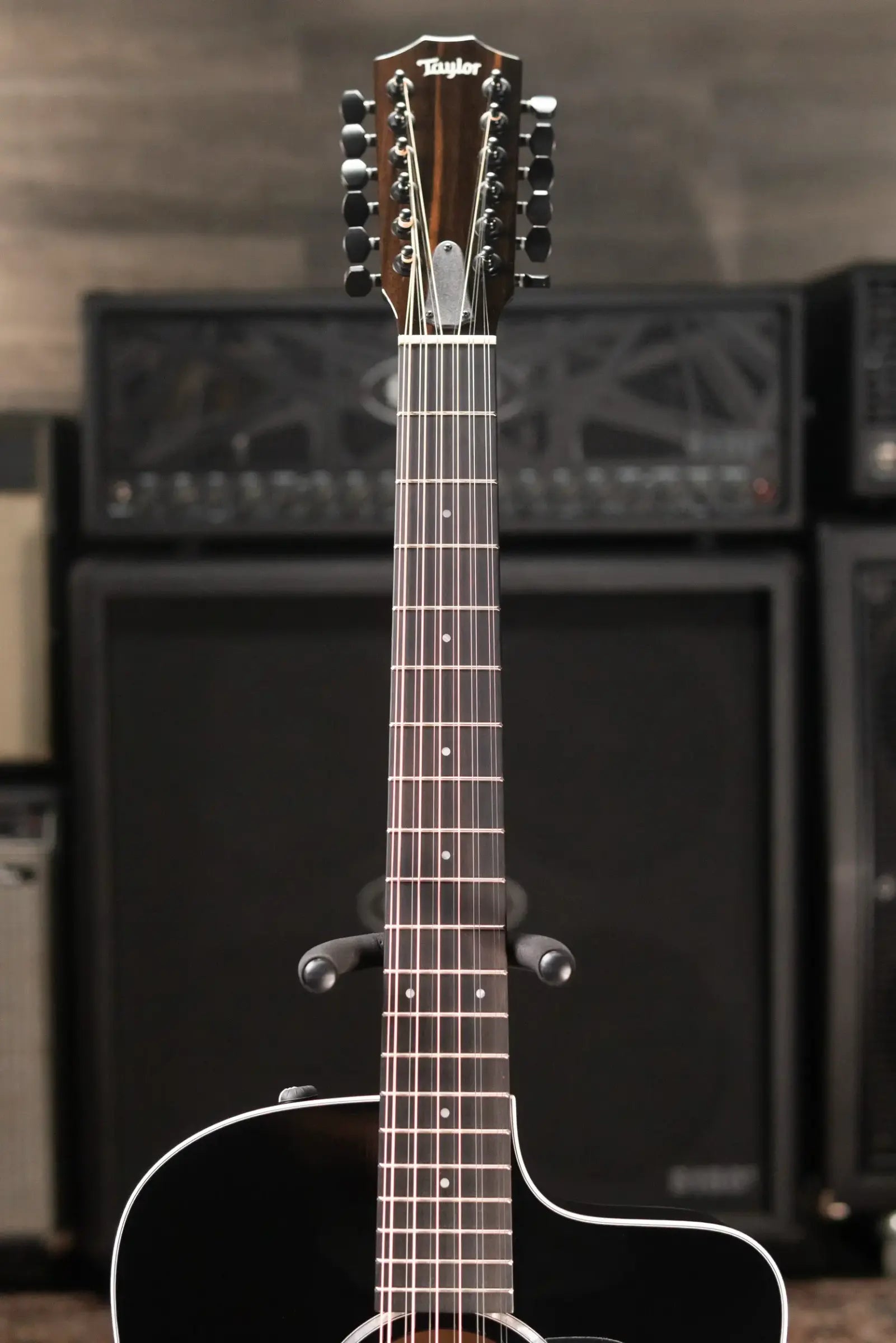 Taylor 250ce-BLK Plus 12-String Dreadnought Acoustic/Electric Guitar - Black with Aerocase - Factory Demo
