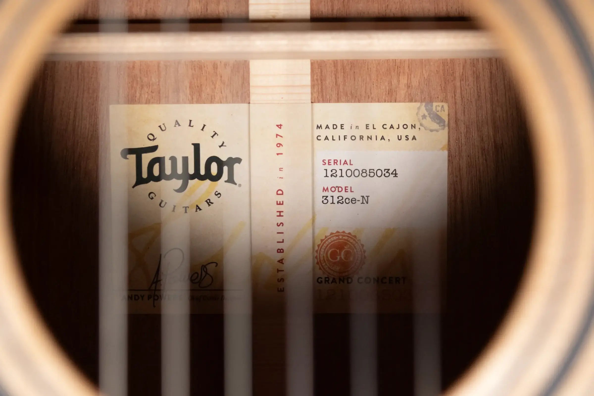 Taylor 312ce-N Nylon Grand Concert Acoustic/Electric Guitar with Hardshell Case