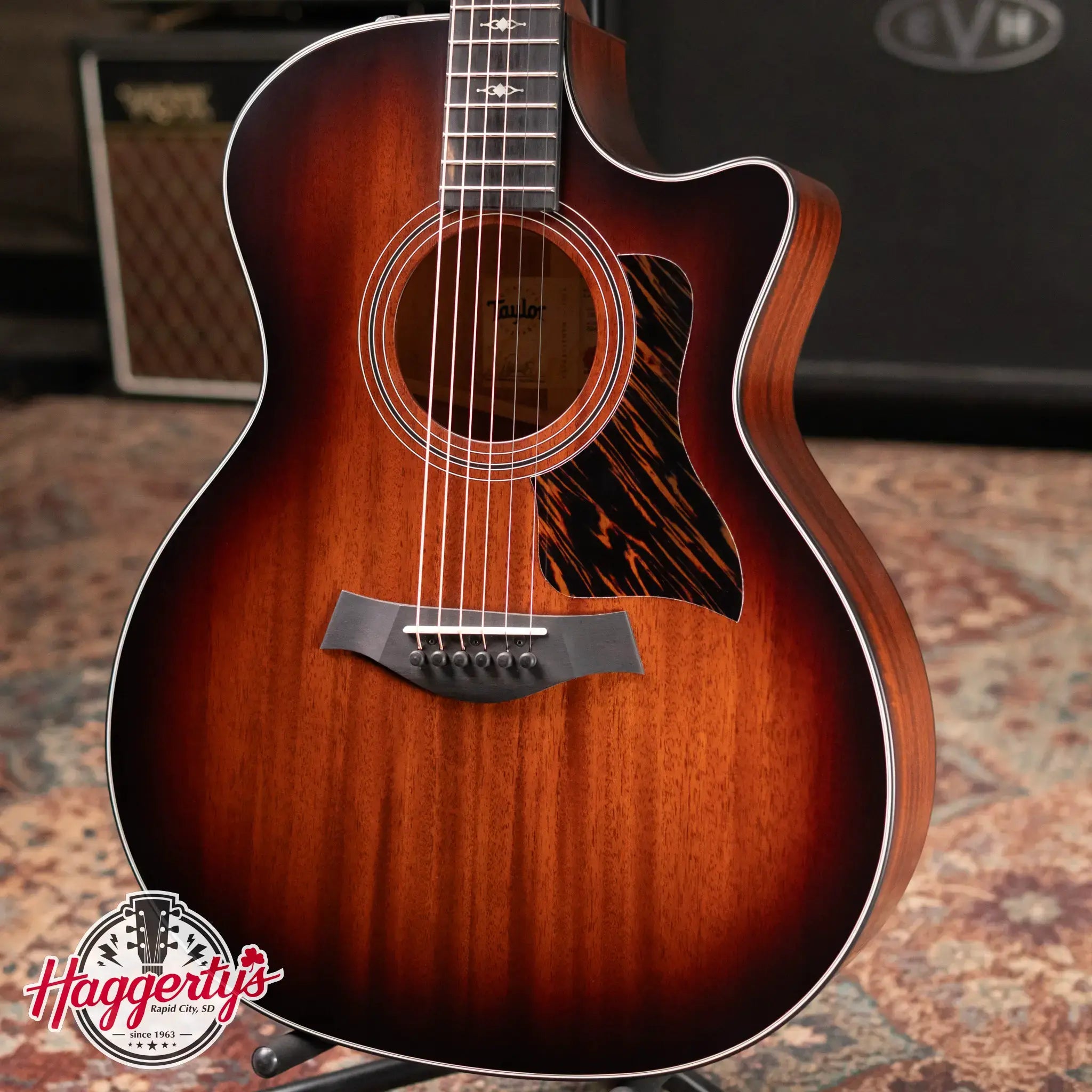 Taylor 324ce Grand Auditorium Acoustic/Electric Guitar - Shaded Edge Burst Top with Hardshell Case