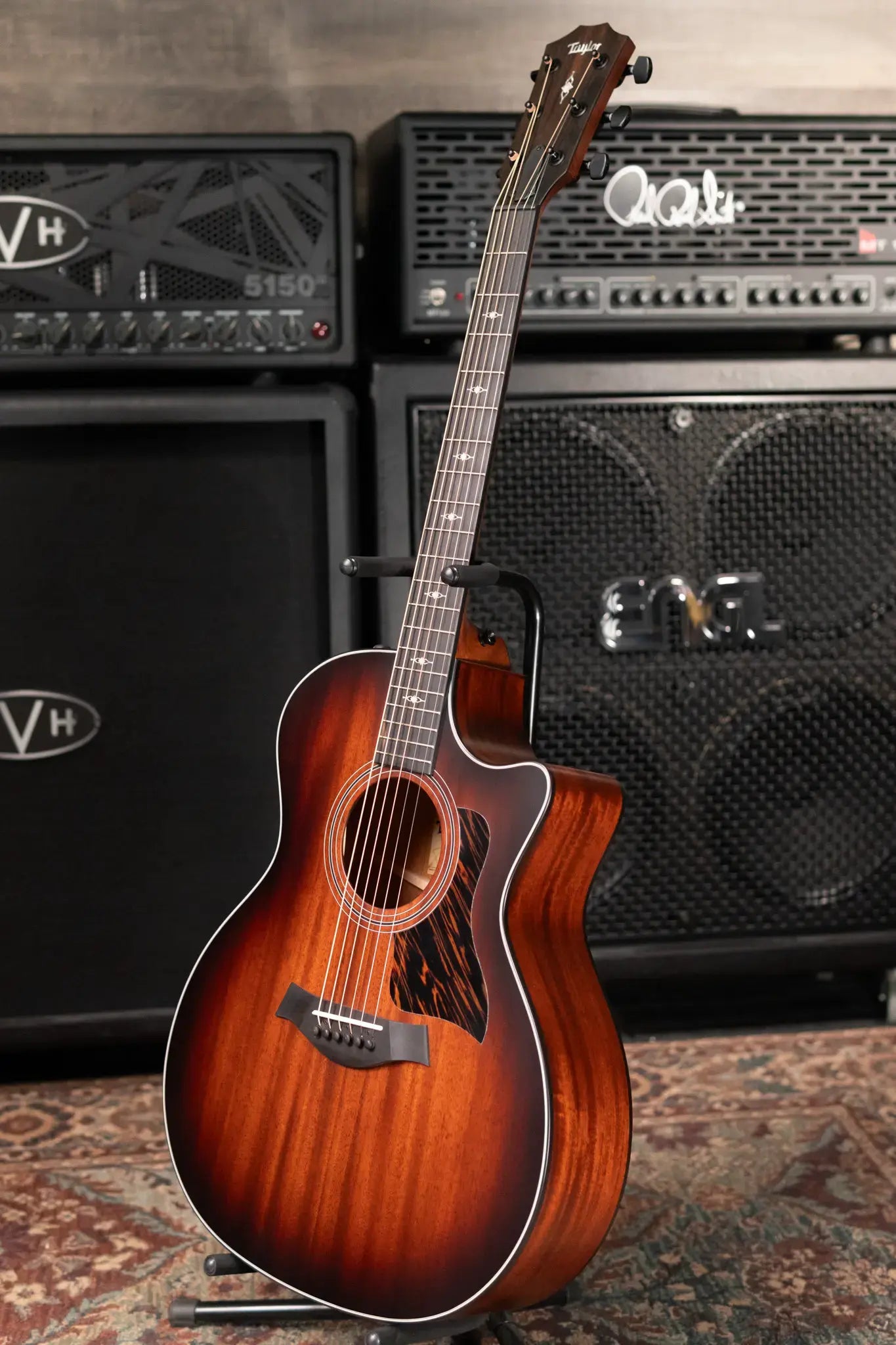 Taylor 324ce Grand Auditorium Acoustic/Electric Guitar - Shaded Edge Burst Top with Hardshell Case