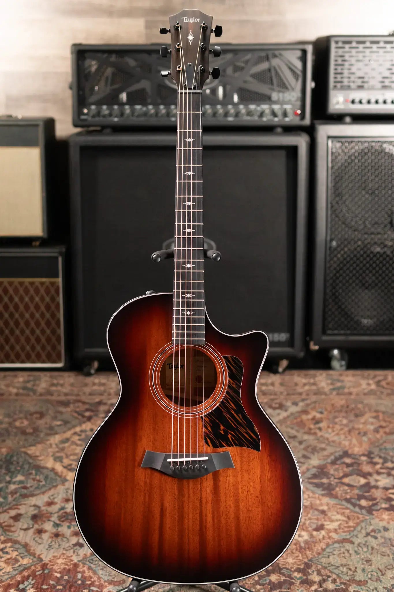 Taylor 324ce Grand Auditorium Acoustic/Electric Guitar - Shaded Edge Burst Top with Hardshell Case