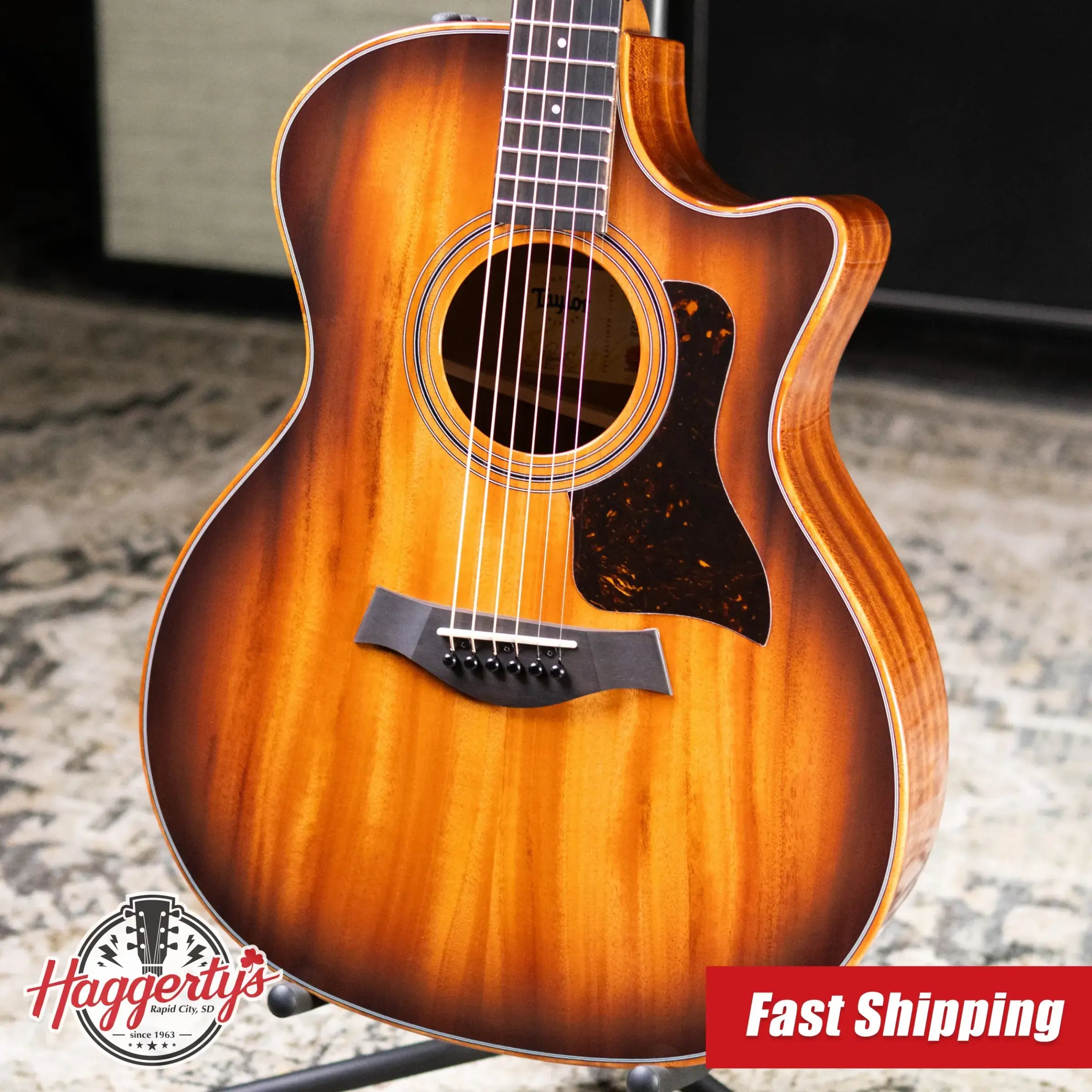 Taylor 324ce Studio Special Edition Grand Auditorium Acoustic/Electric Guitar - Shaded Edge Burst with Gig Bag