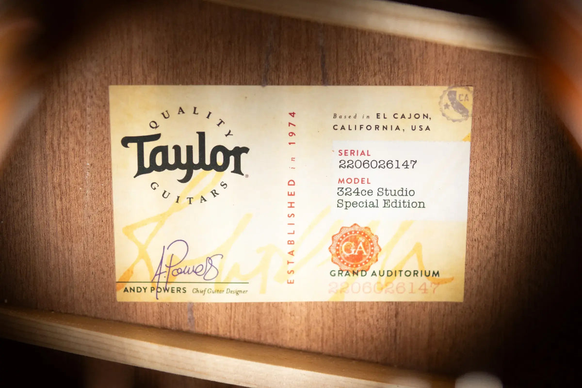 Taylor 324ce Studio Special Edition Grand Auditorium Acoustic/Electric Guitar - Shaded Edge Burst with Gig Bag
